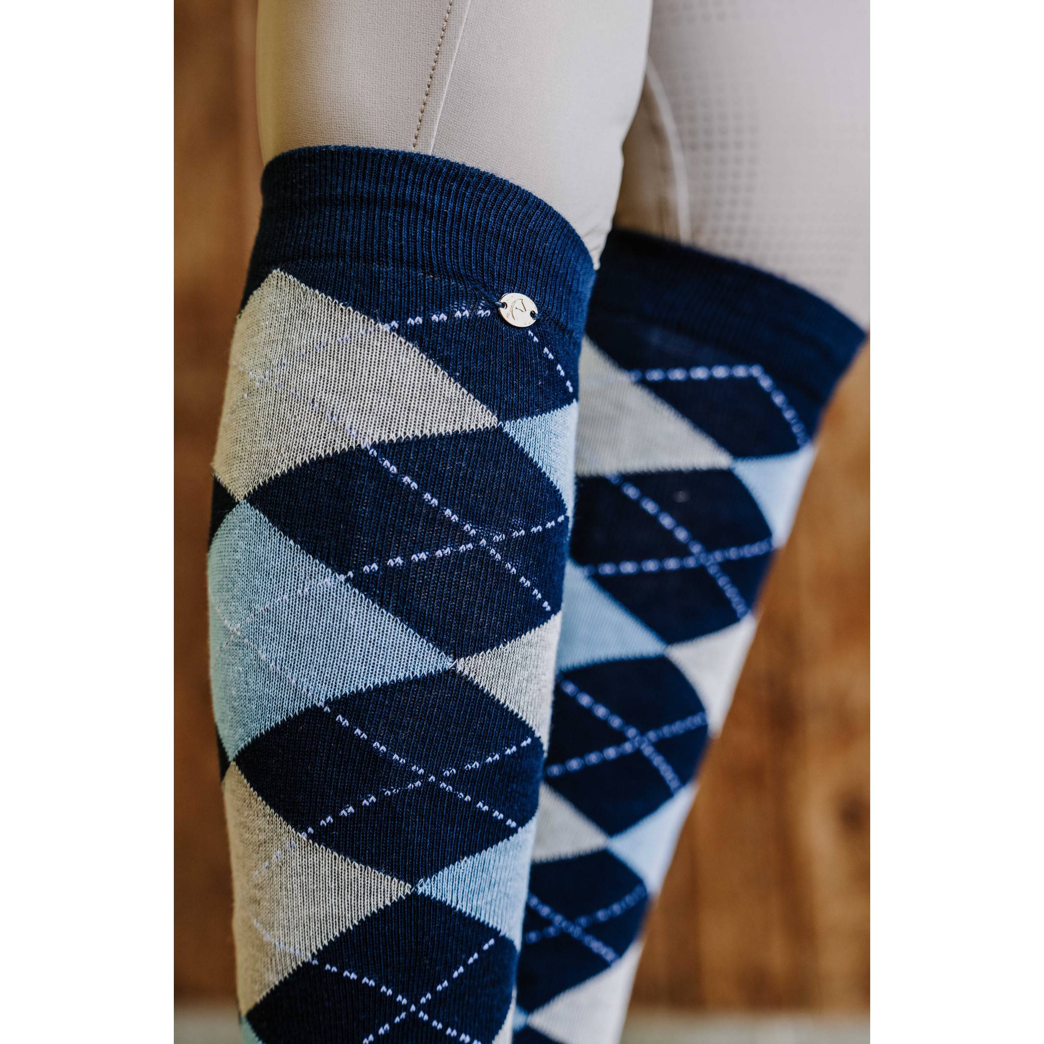 EQUITHÈME Argyle socks - Women Navy/light blue 986391712
