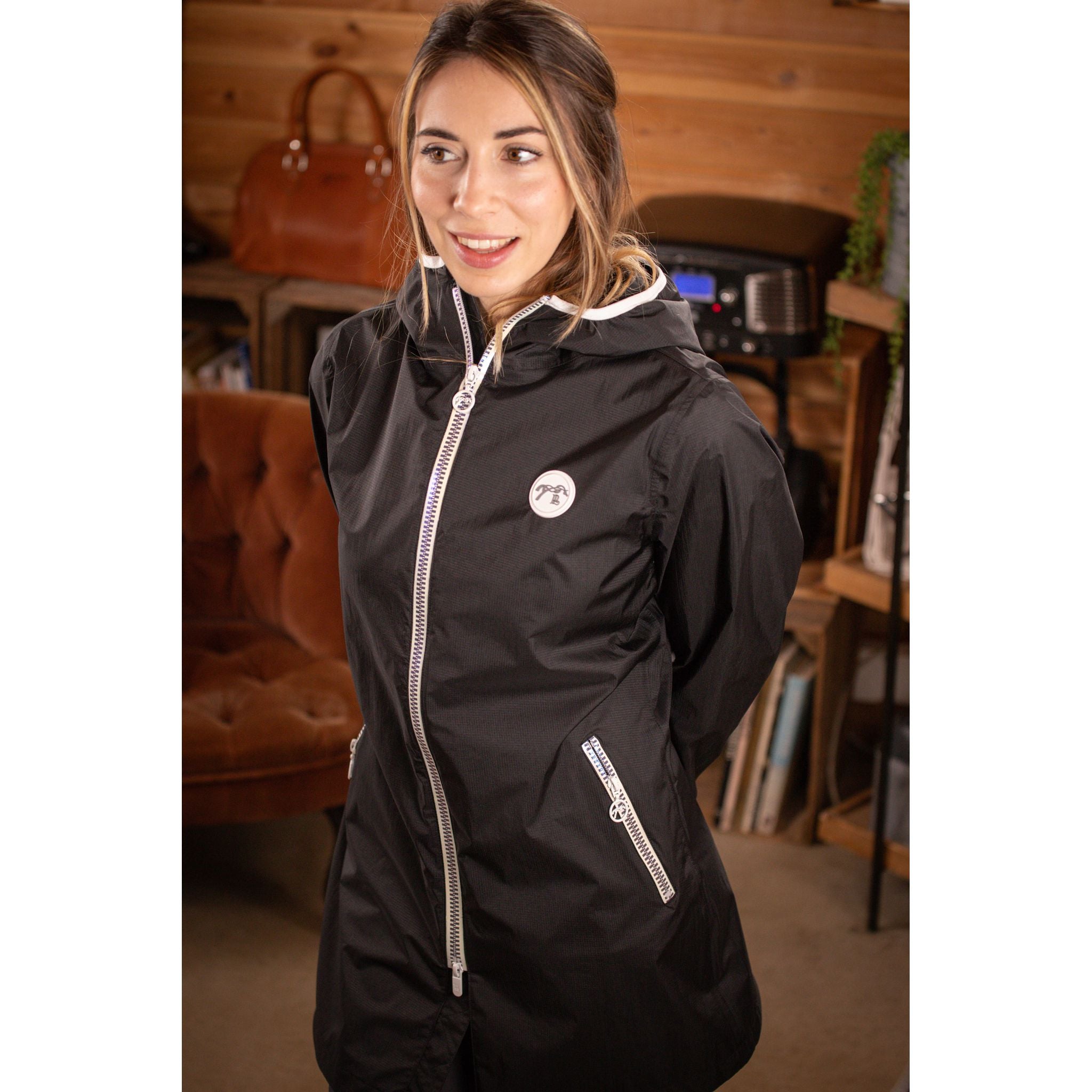Penelope Fashion Rain Waterproof Jacket - Women's Black - 978911021_ambi_7