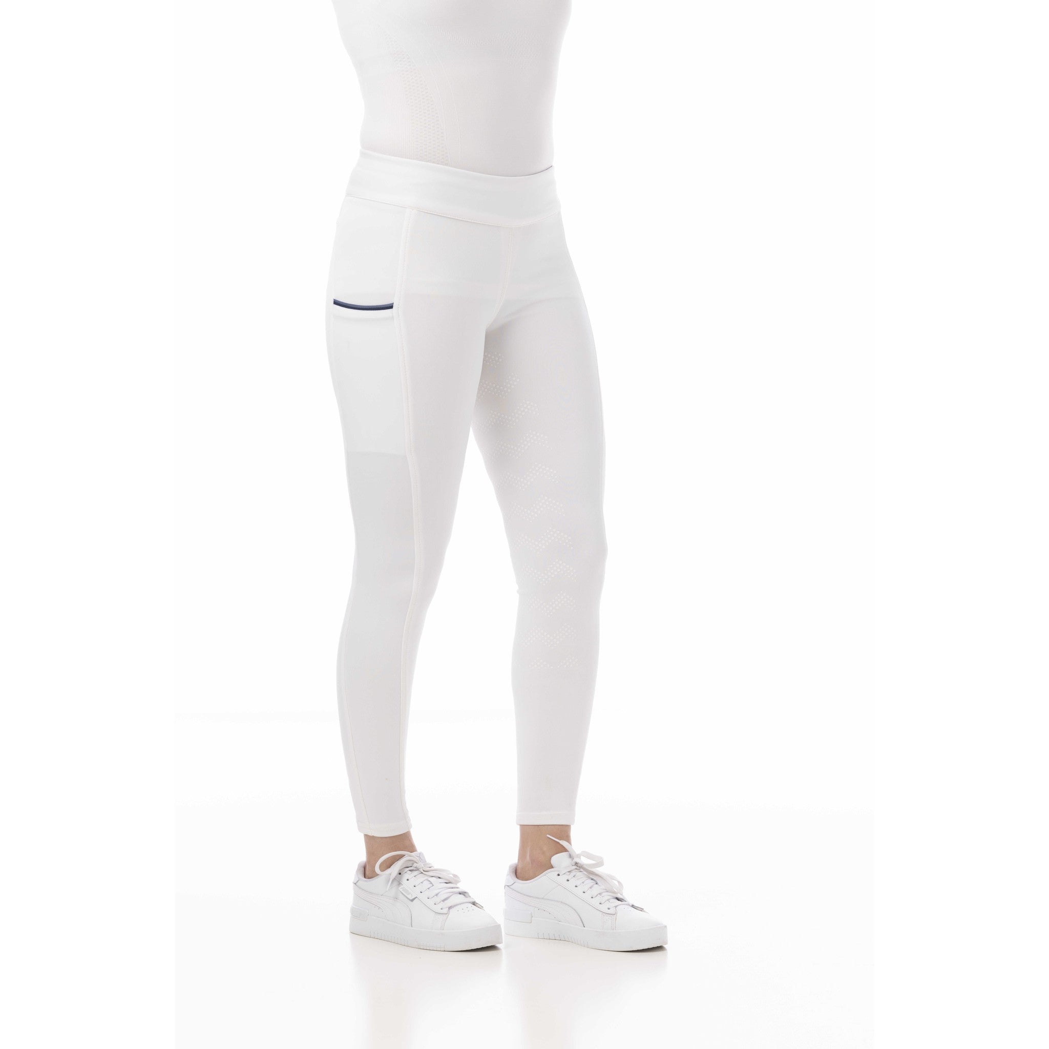 Riding World Agadir Silicone Seat Leggings - Ladies White 989501136