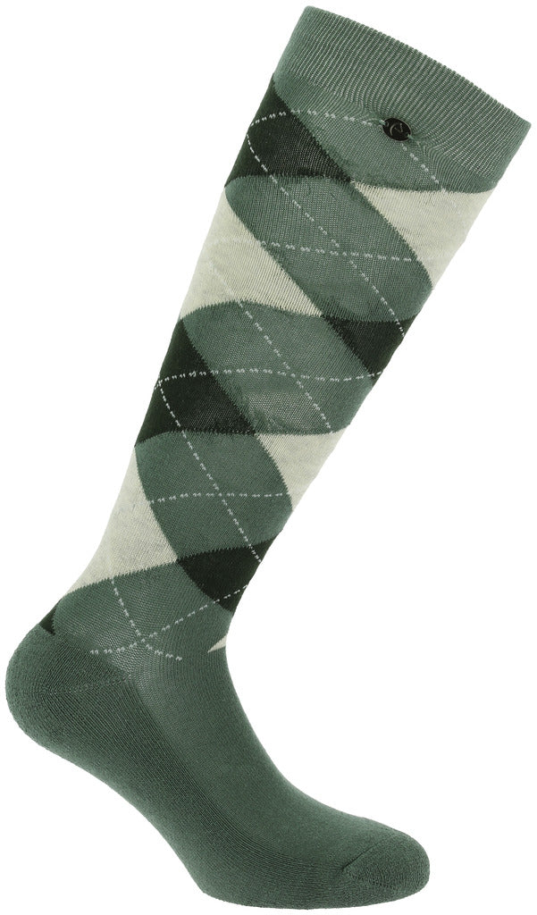 EQUITHÈME Argyle socks - Women Sage Green/Charcoal