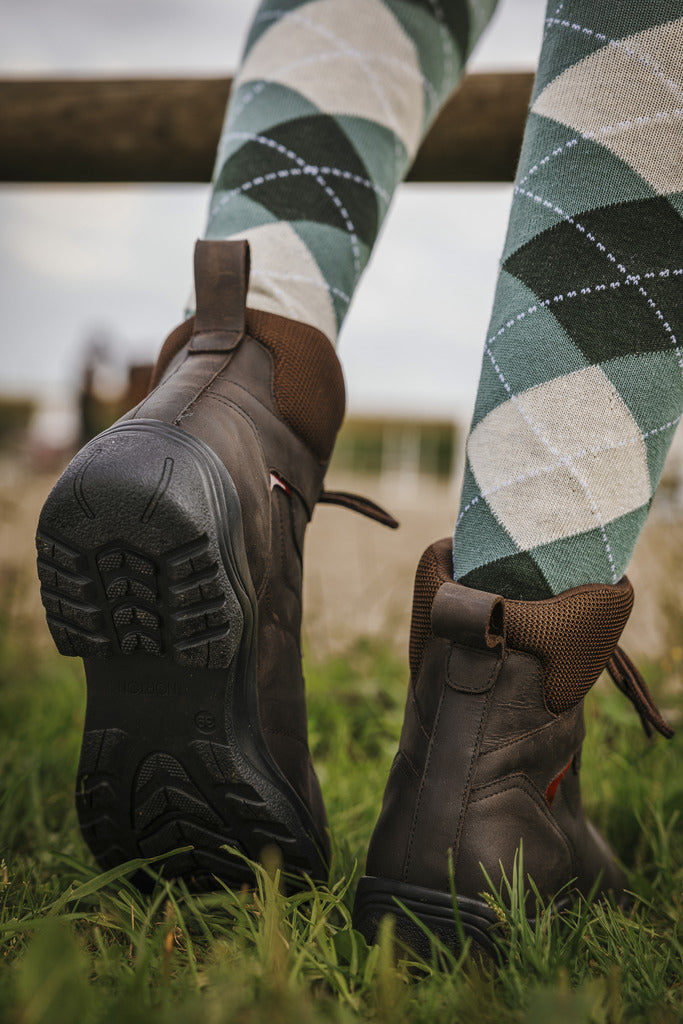 EQUITHÈME Argyle socks - Women Sage Green/Charcoal
