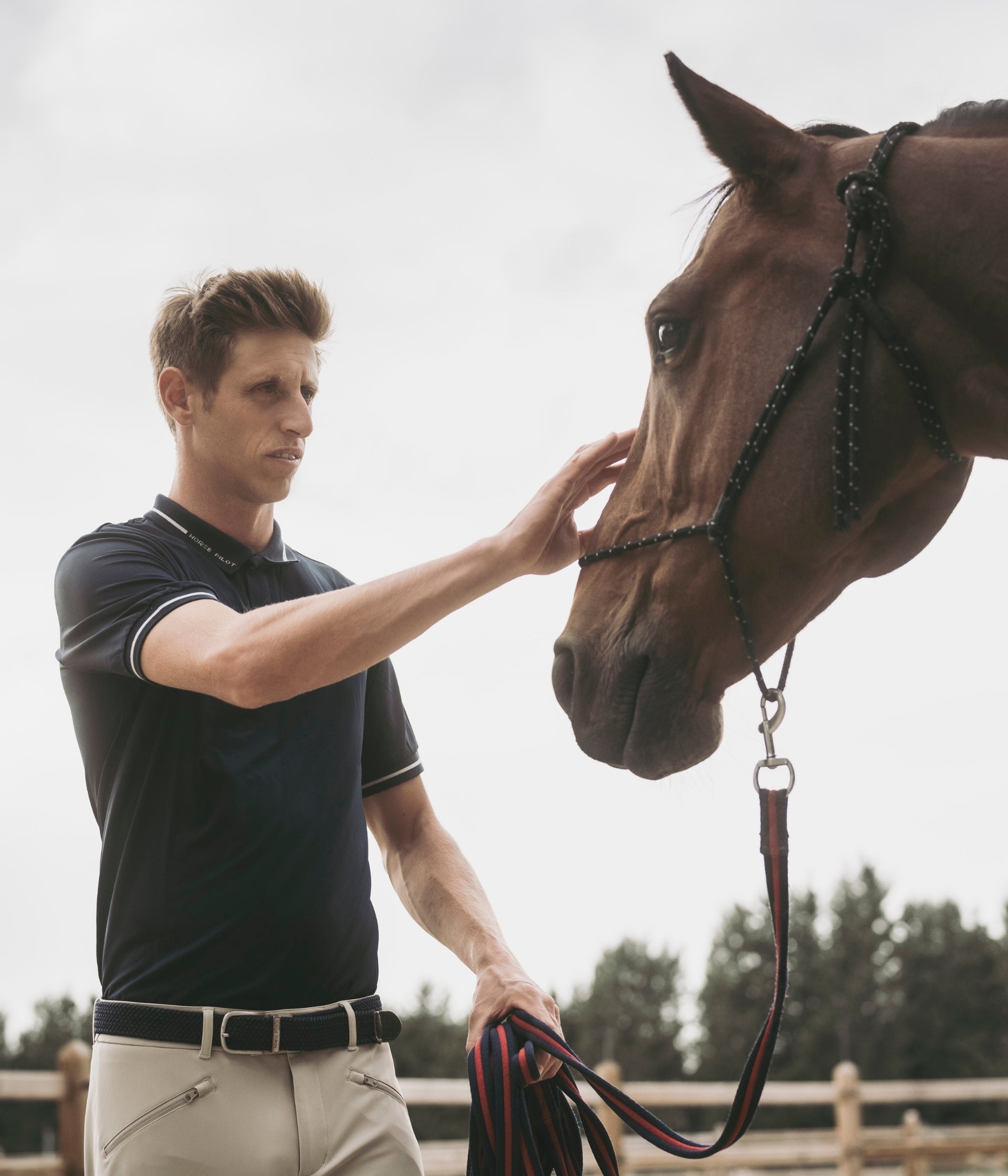 HORSE PILOT Atlas Polo Men - Blue Graphite