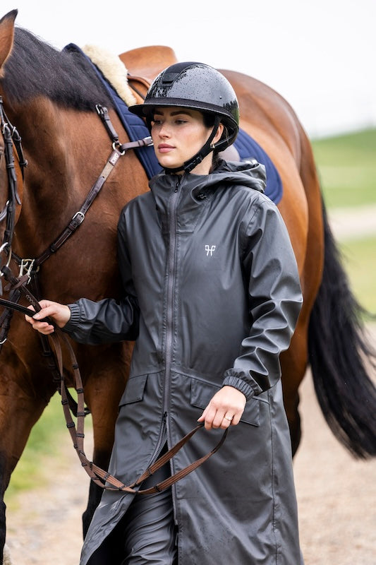 HORSE PILOT Long Raintech jacket Women - Forest Night