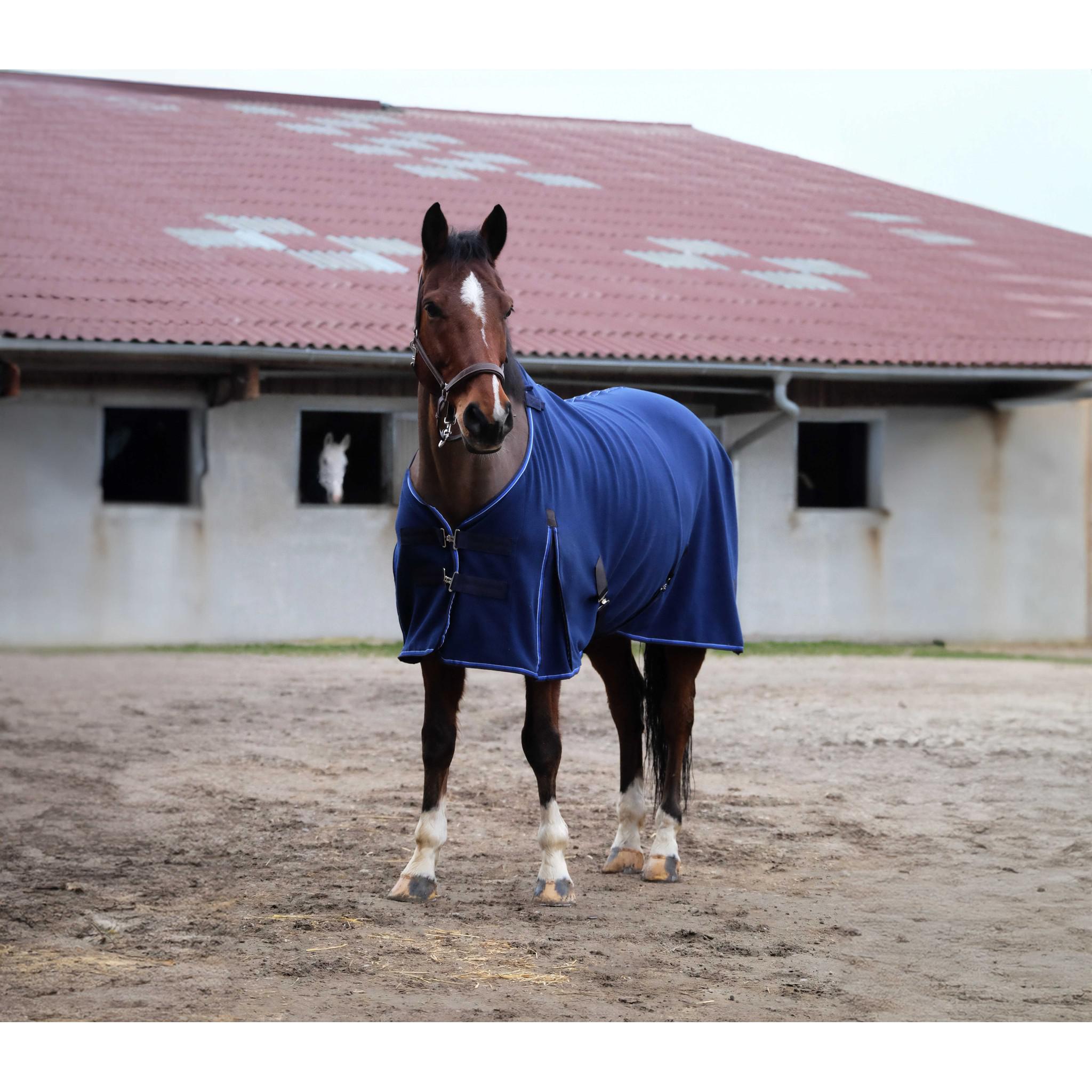 EQUITHÈME Classic Polar fleece Sheet - Standard Navy blue 400546063