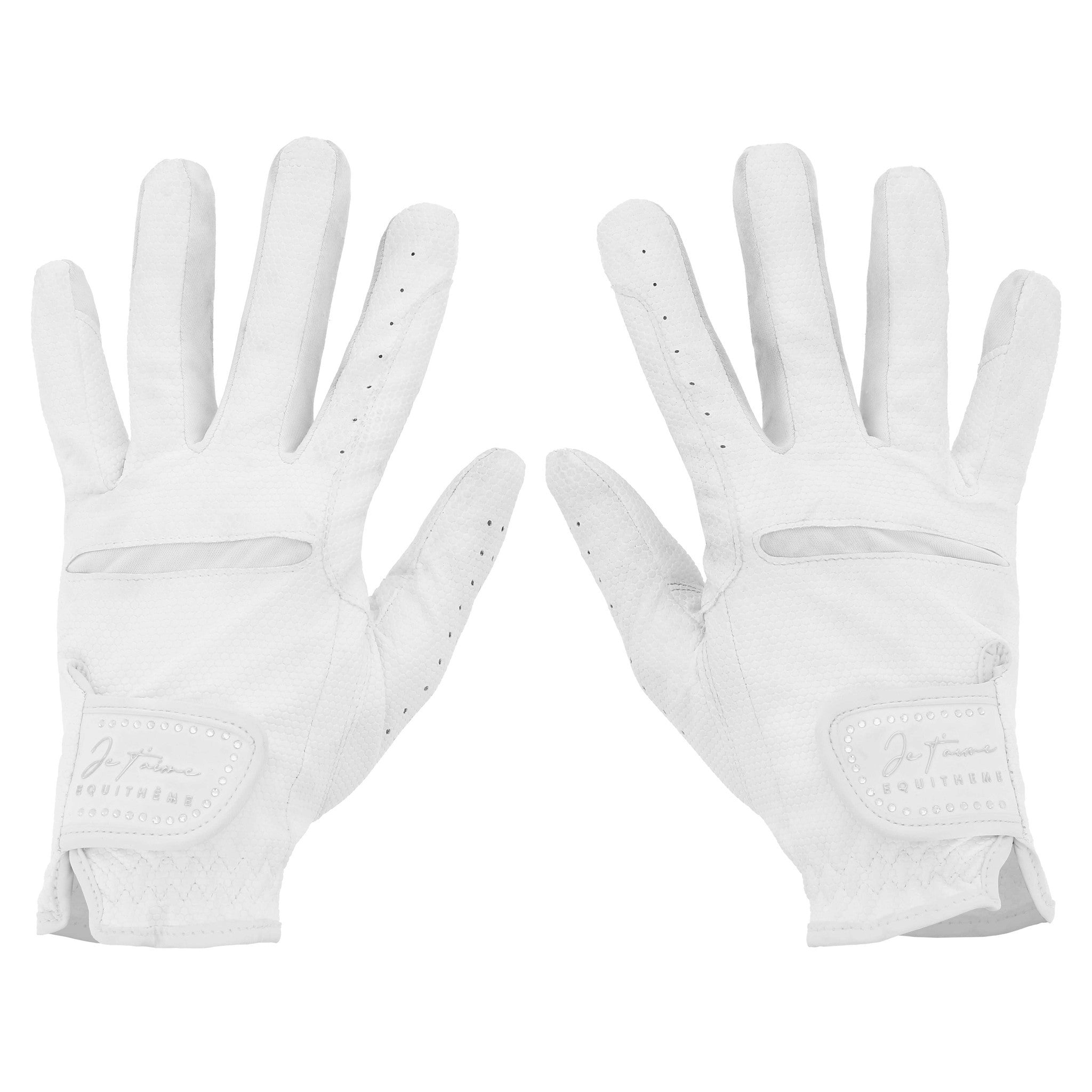 Je t’aime EQUITHÈME Strass Gloves - Adult White 930016012