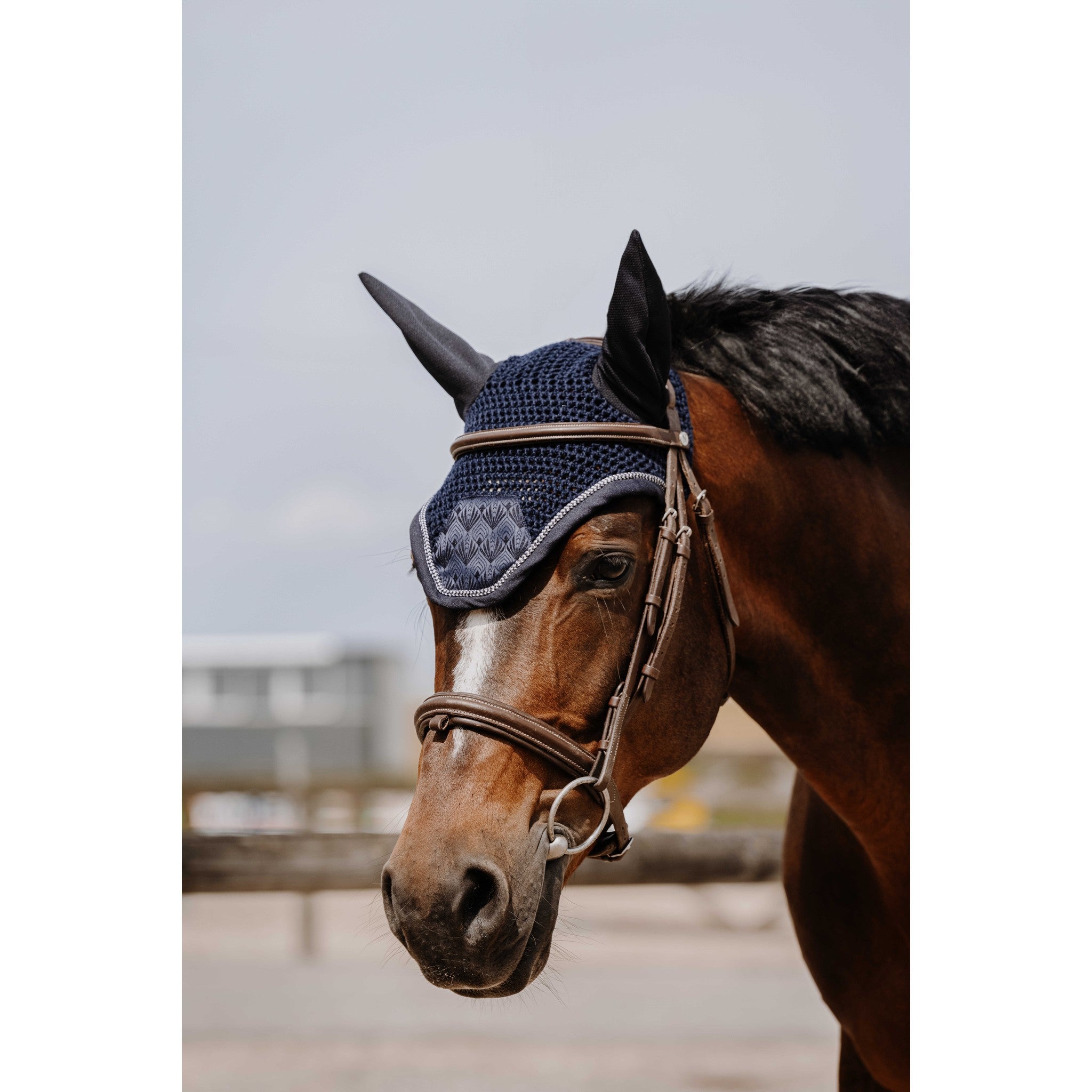 EQUITHÈME Brocart fly veil Navy blue 306881007
