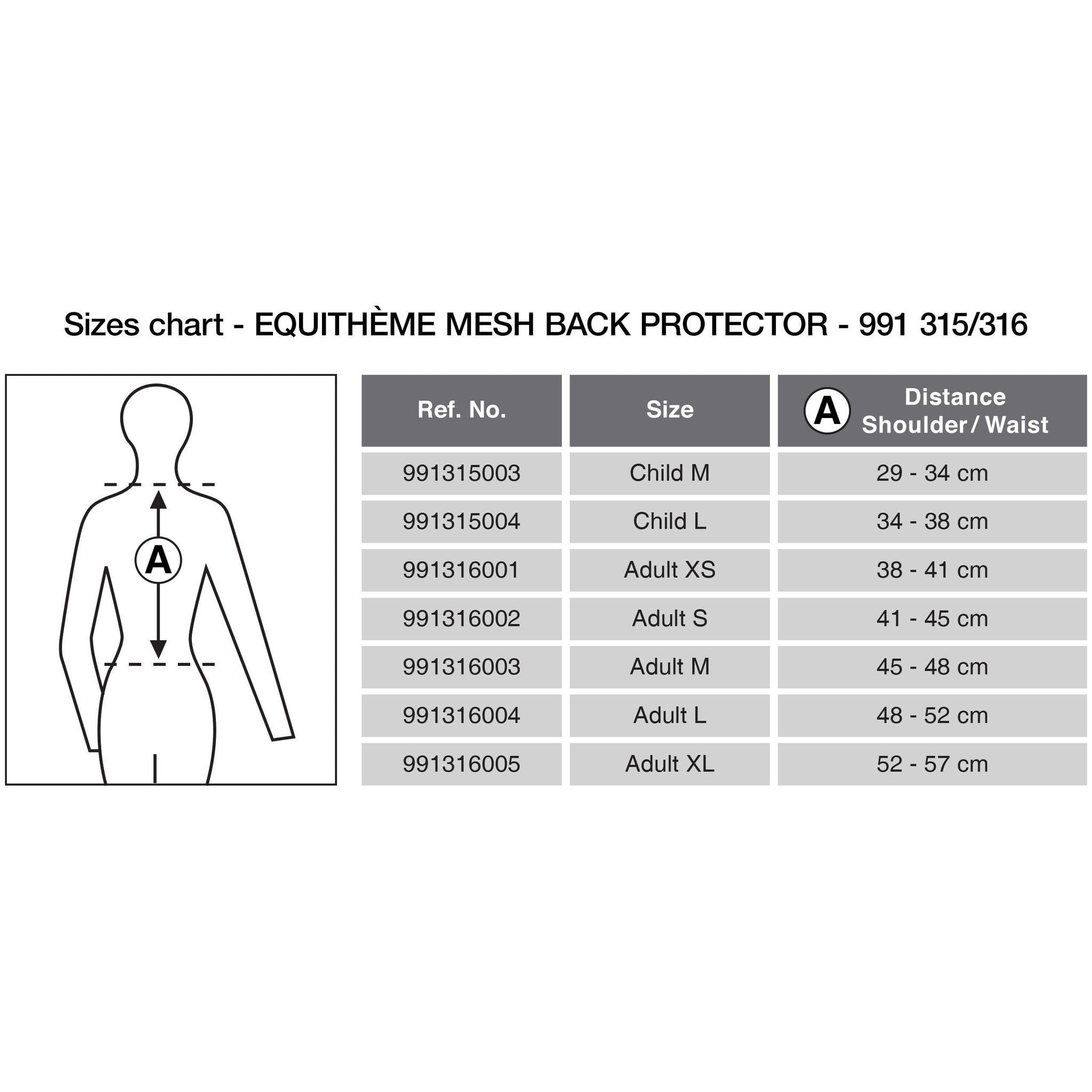 Back protector EQUITHÈME Mesh Black 991316003