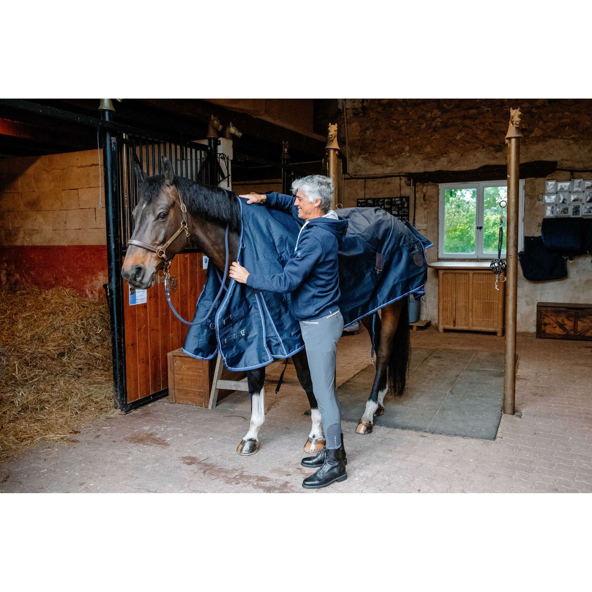 EQUITHÈME Classic 1200D Rug - Standard Navy blue 400527063