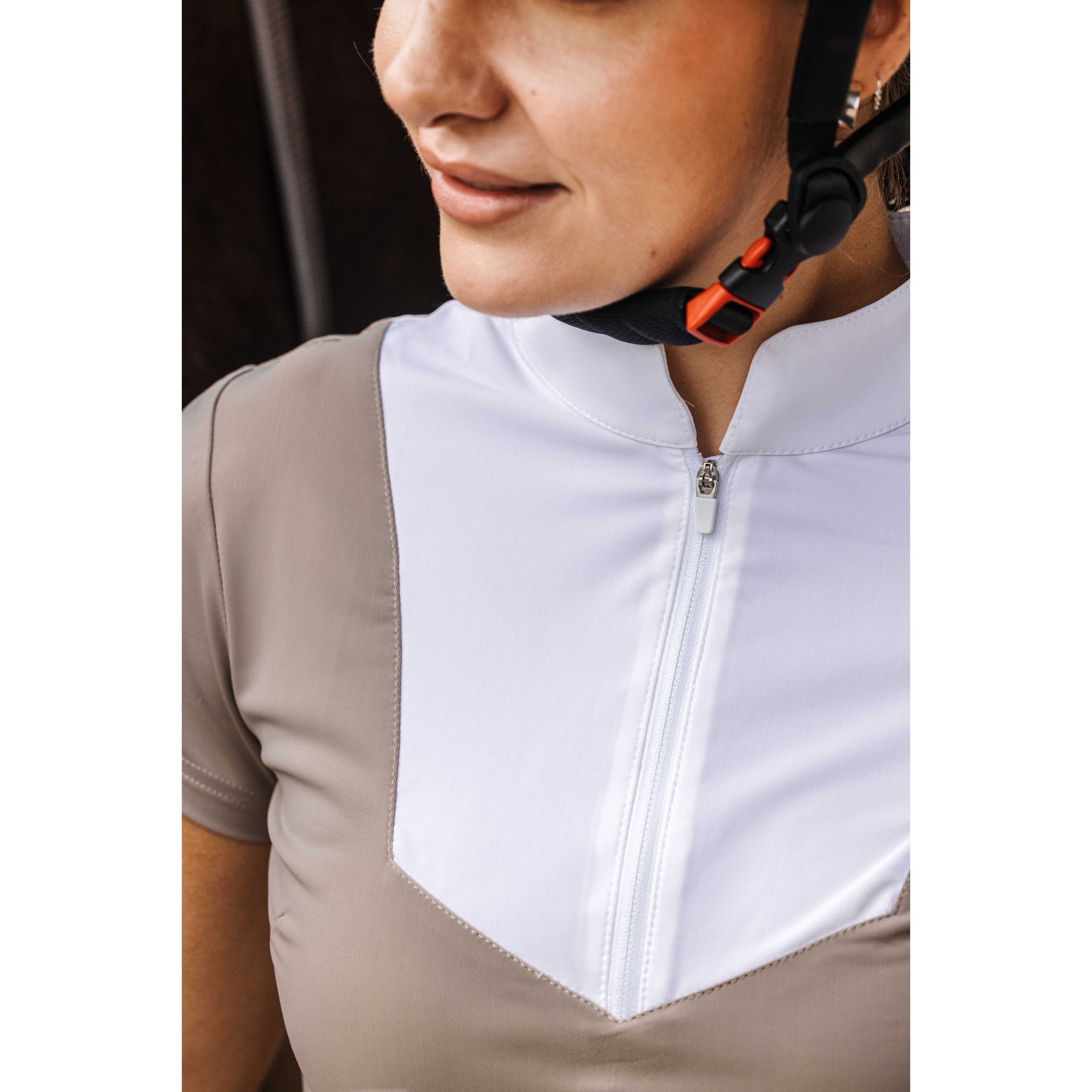 EQUITHÈME Tokyo Competition Polo - Women's Taupe - 962117271_ambi_2