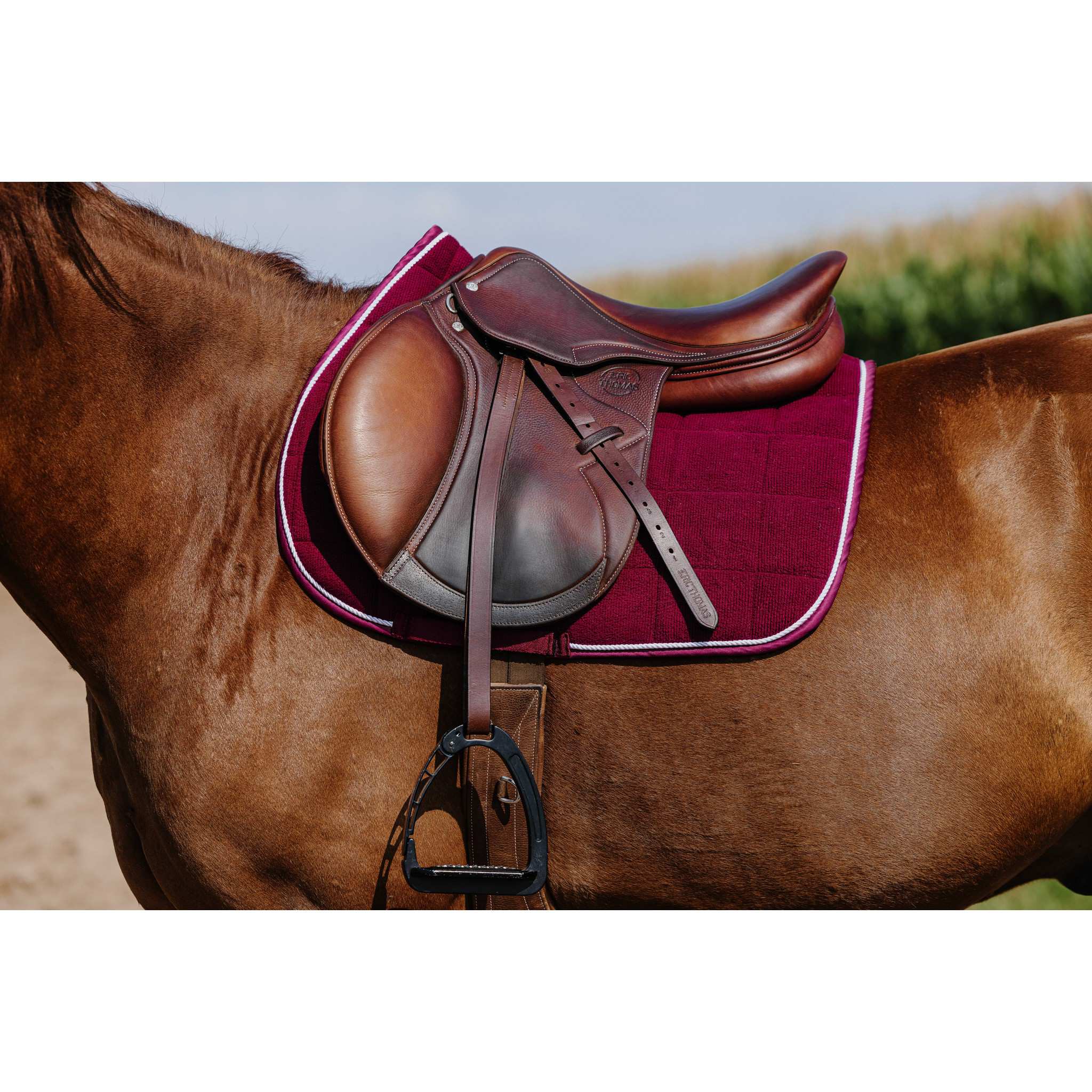 Riding World Corduroy saddle pad - All purpose Burgundy 204061033