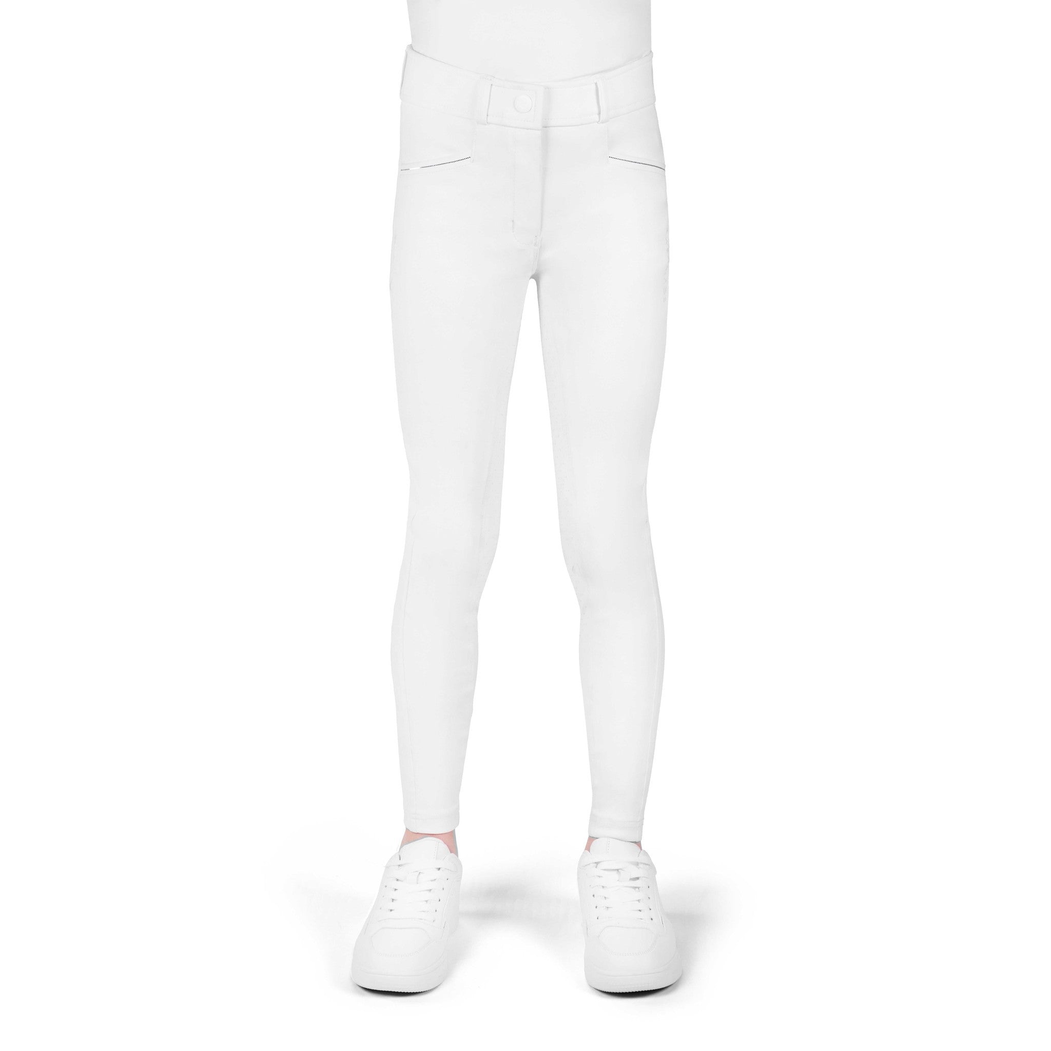 EQUITHÈME Carly Silicone Full Seat Breeches - Kids White 979863110