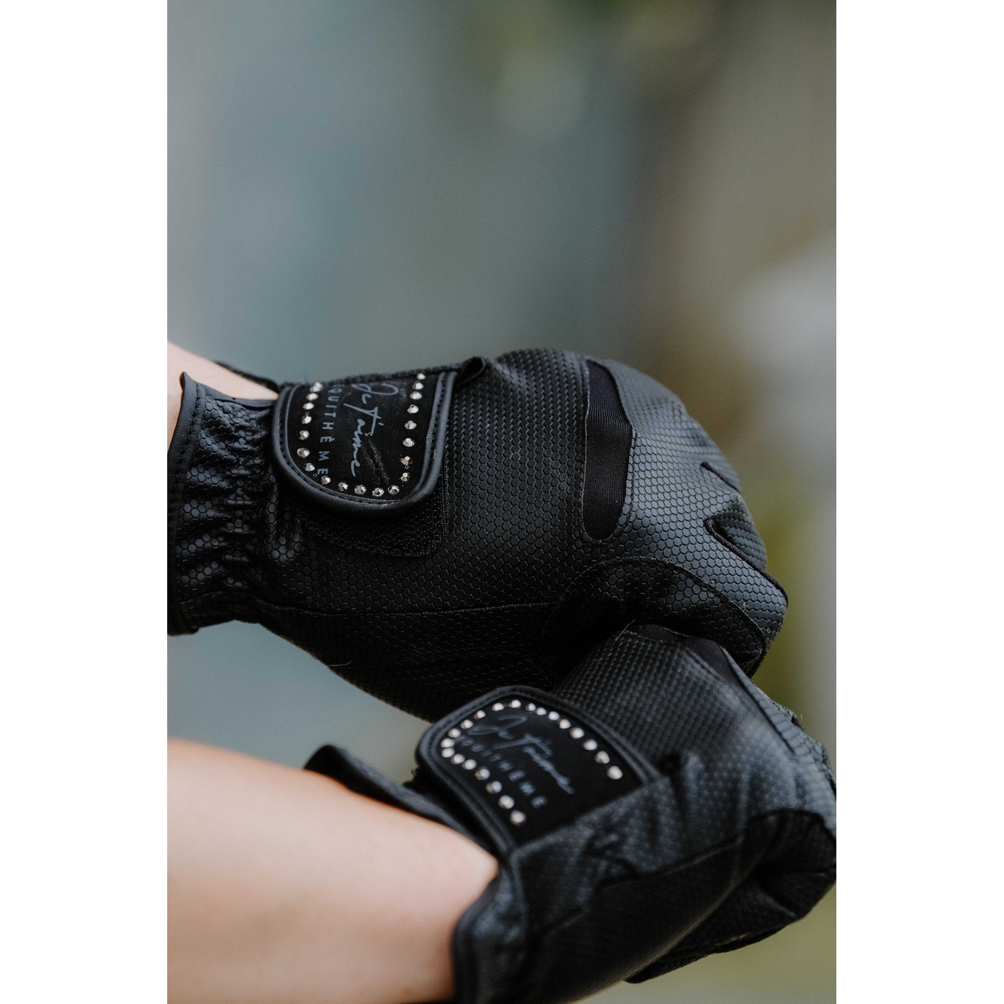 Je t’aime EQUITHÈME Strass Gloves - Adult Black/black 930016022