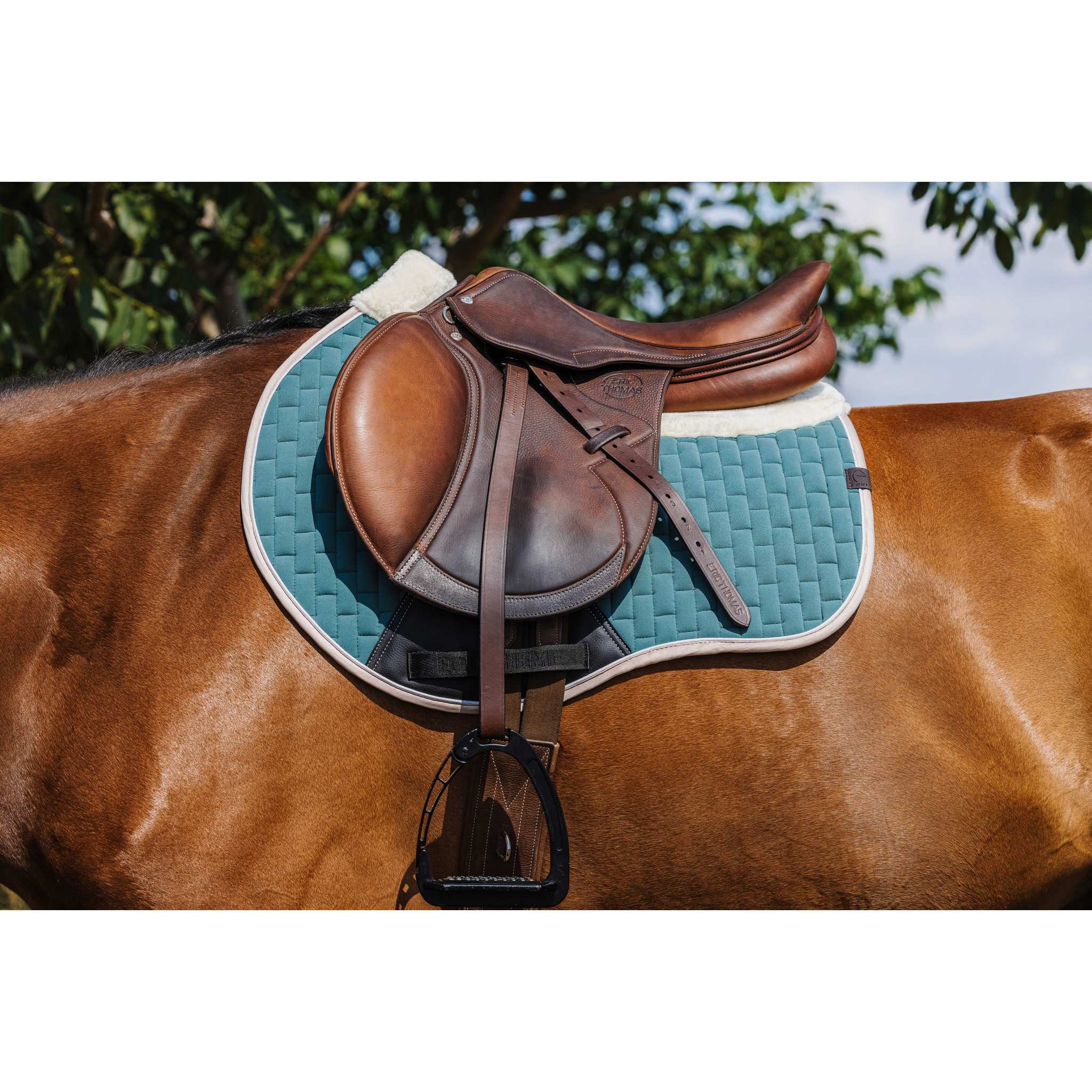EQUITHÈME Dinard Saddle Pad - All purpose Green 204007009