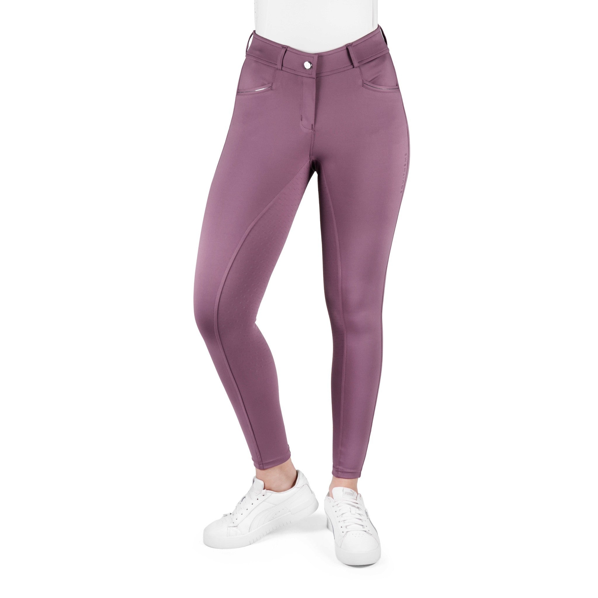 EQUITHÈME Carly Full Silicone Seat Breeches for Women Lilac 979862336