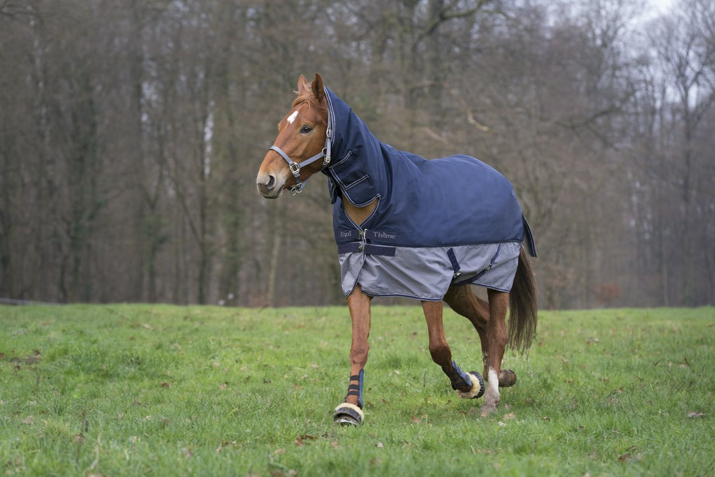 EQUITHÈME Tyrex 600D sheet - Combo Navy blue/grey