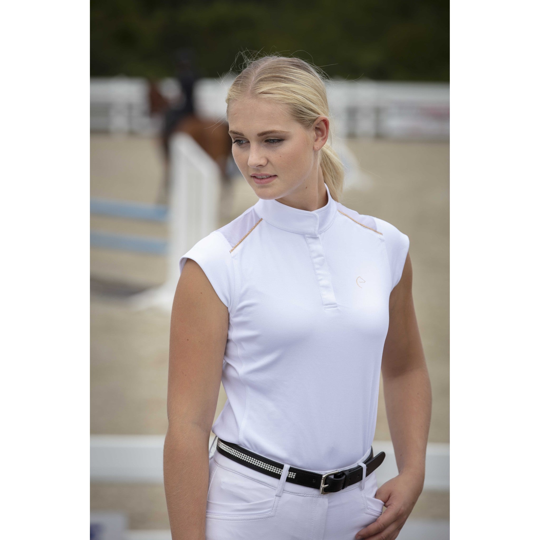 EQUITHÈME Brussels Show Polo - Women - White - 962083012_ambi_6