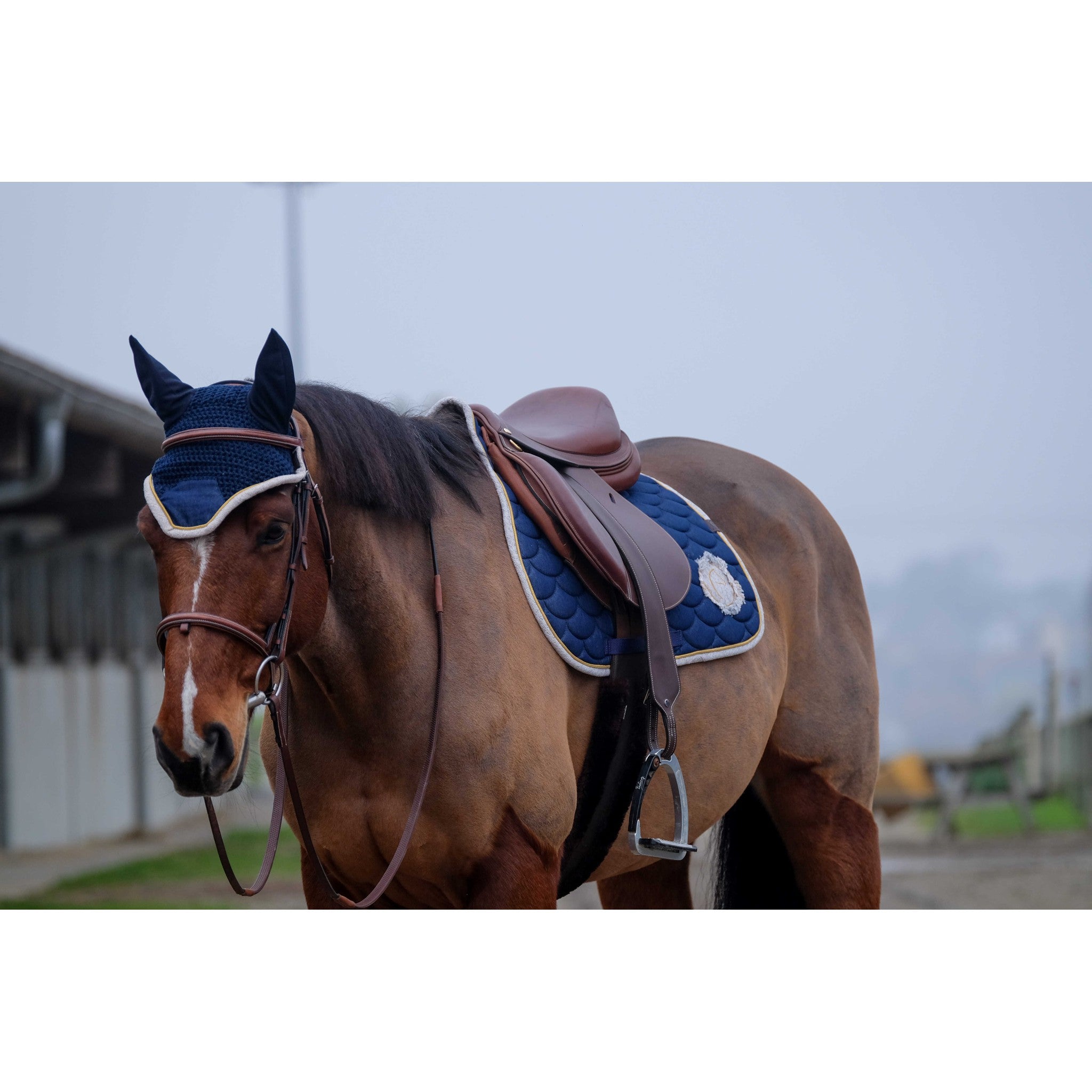 EQUITHÈME Denim All-Purpose Saddle Pad Navy blue - 204771007_ambi_2