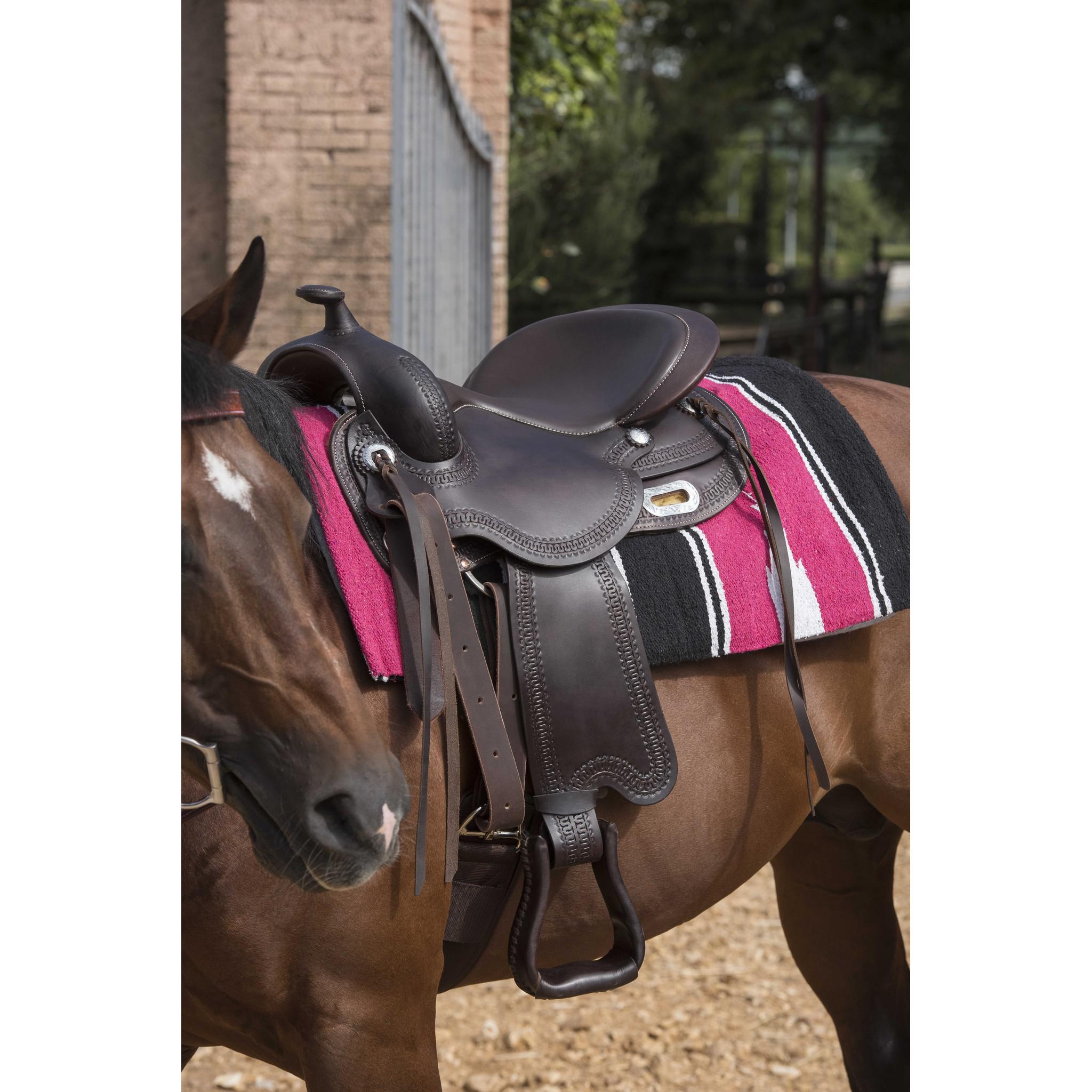 Westride Navajo cotton/acrylic horse pad Pink/black 801091132