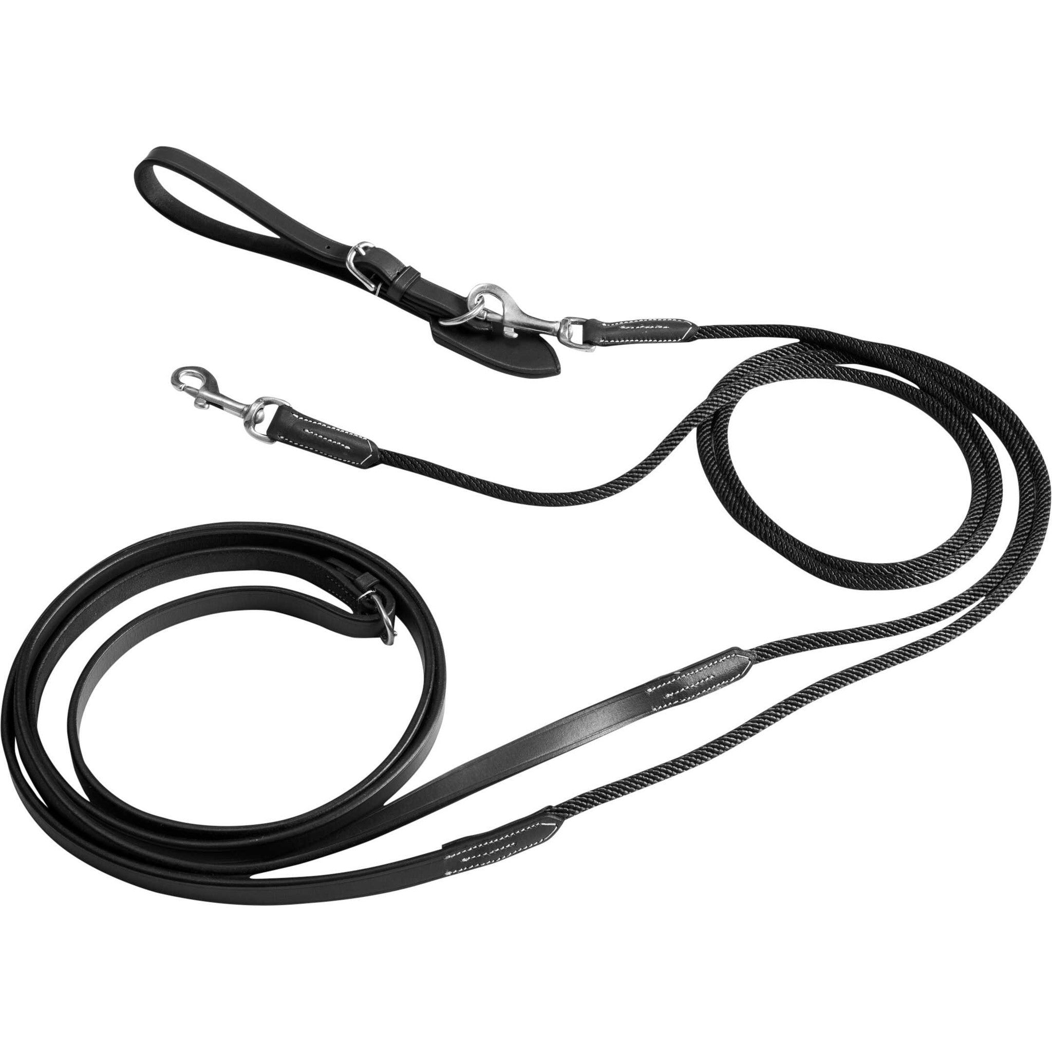 Éric Thomas Pro leather/rope draw reins Black 307187002