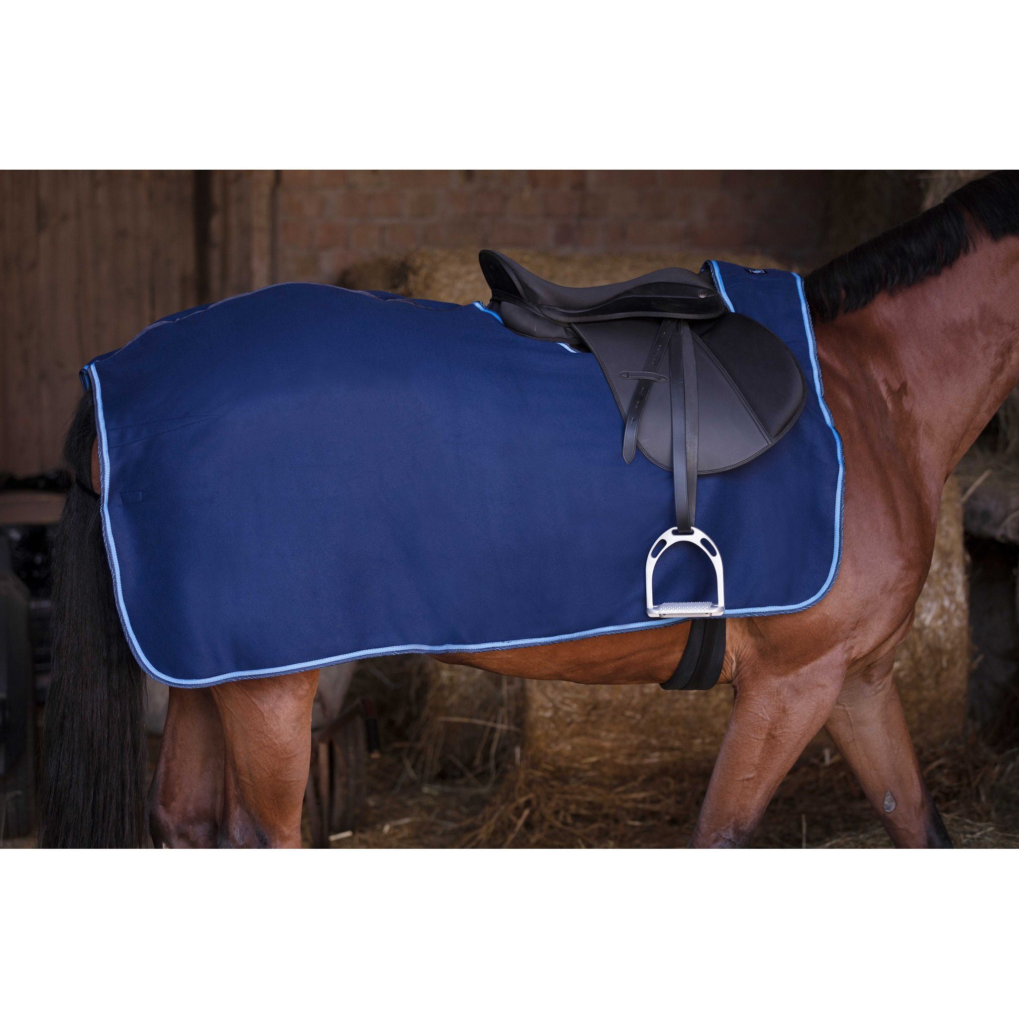 Riding World polar fleece exercise sheet Navy/light blue 400154750