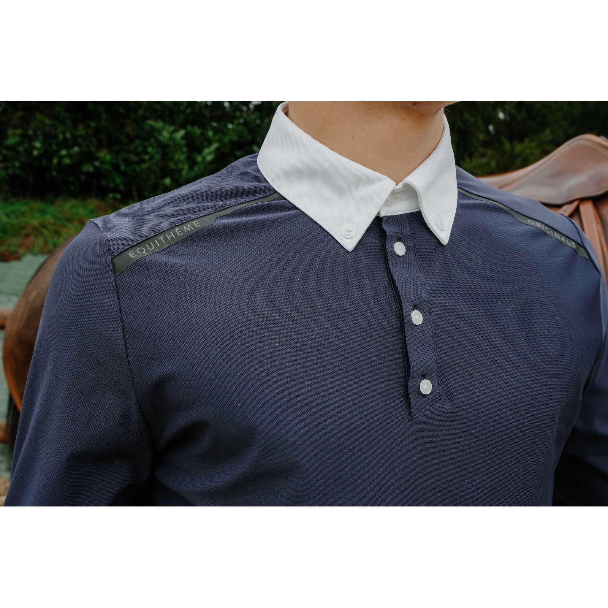 EQUITHÈME Adrien Long Sleeve Competition Polo Navy blue - 962115072_ambi_1