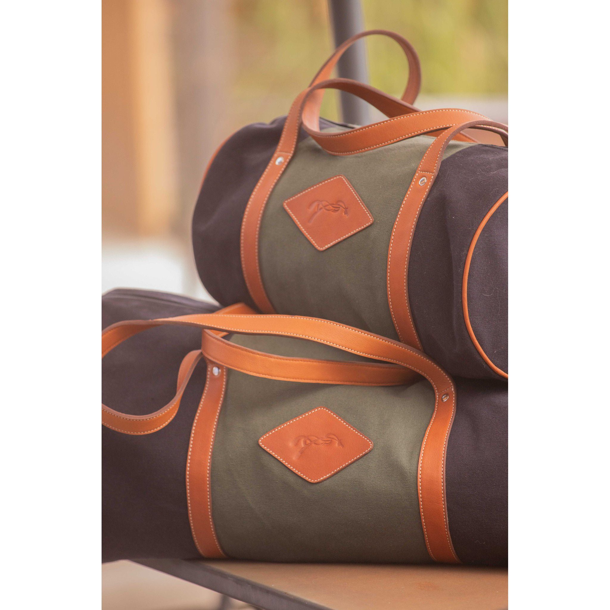 Pénélope Canvas Bowl Bag - Medium Green/black 936223092