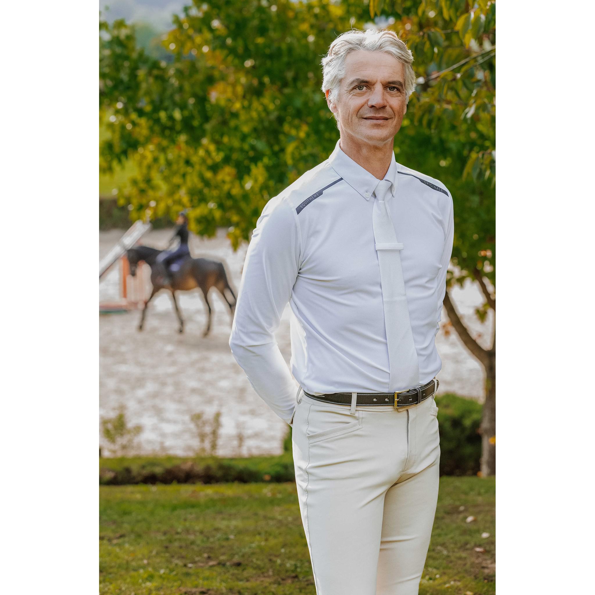 EQUITHÈME Long-Sleeved Competition Polo - Adrien White 962115013