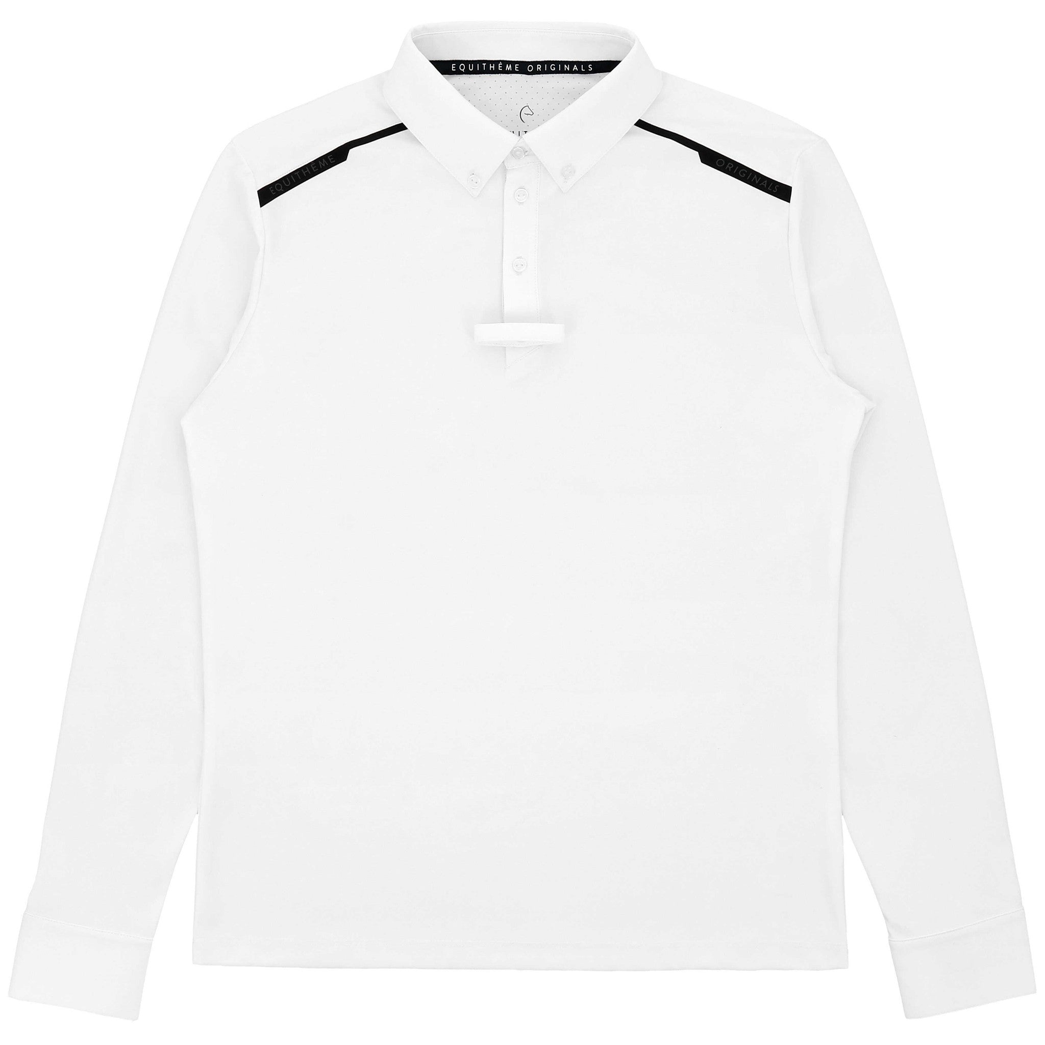 EQUITHÈME Long-Sleeved Competition Polo - Adrien White 962115013