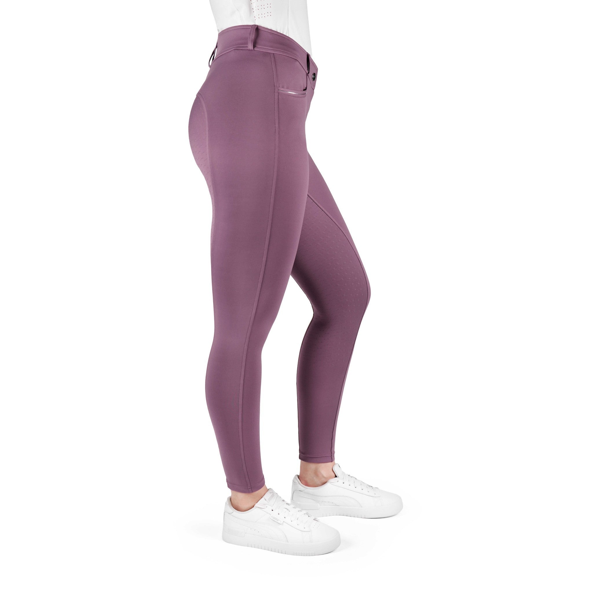 EQUITHÈME Carly Full Silicone Seat Breeches for Women Lilac 979862336