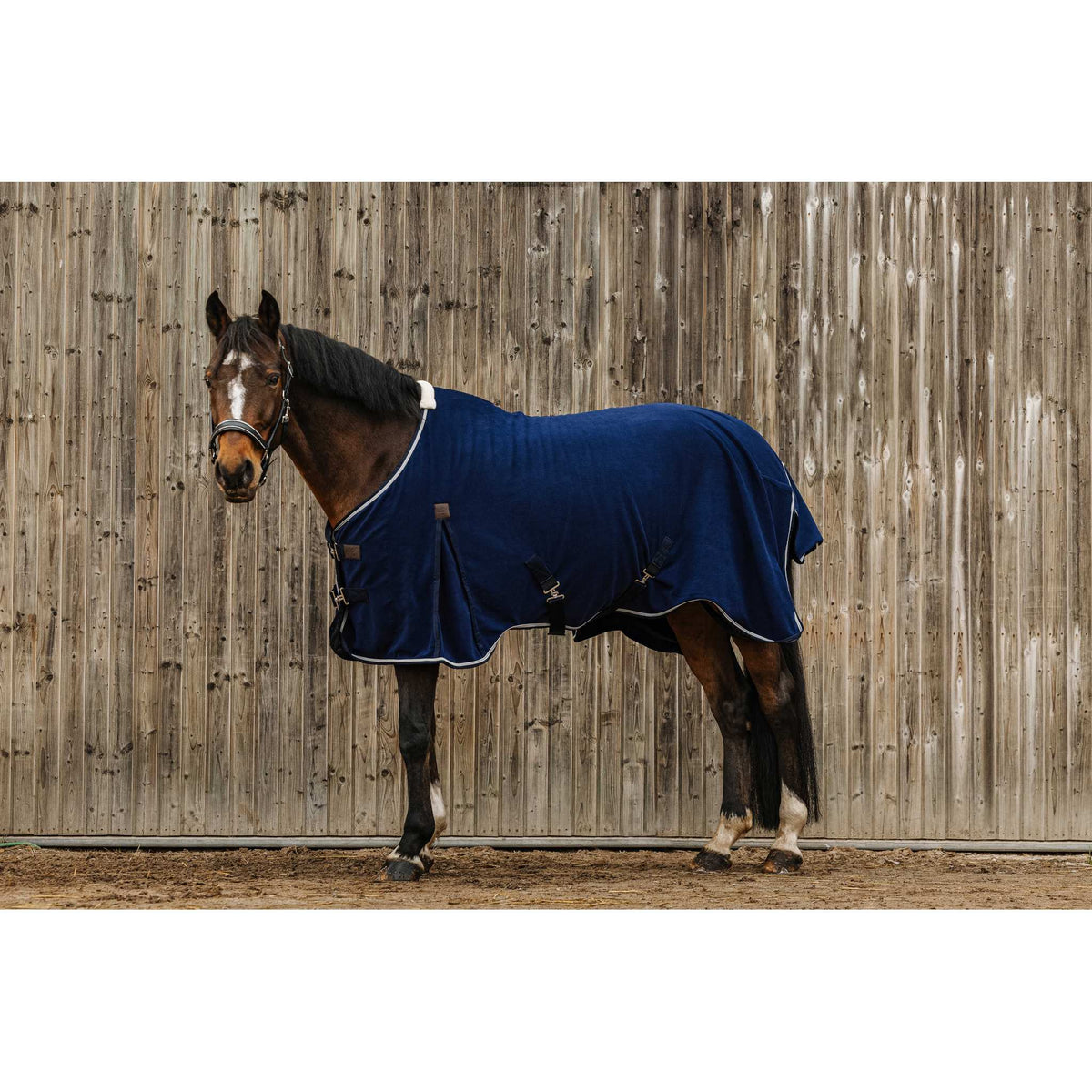 EQUITHÈME Vague Fleece Sheet - Navy blue - 400349063_ambi_3