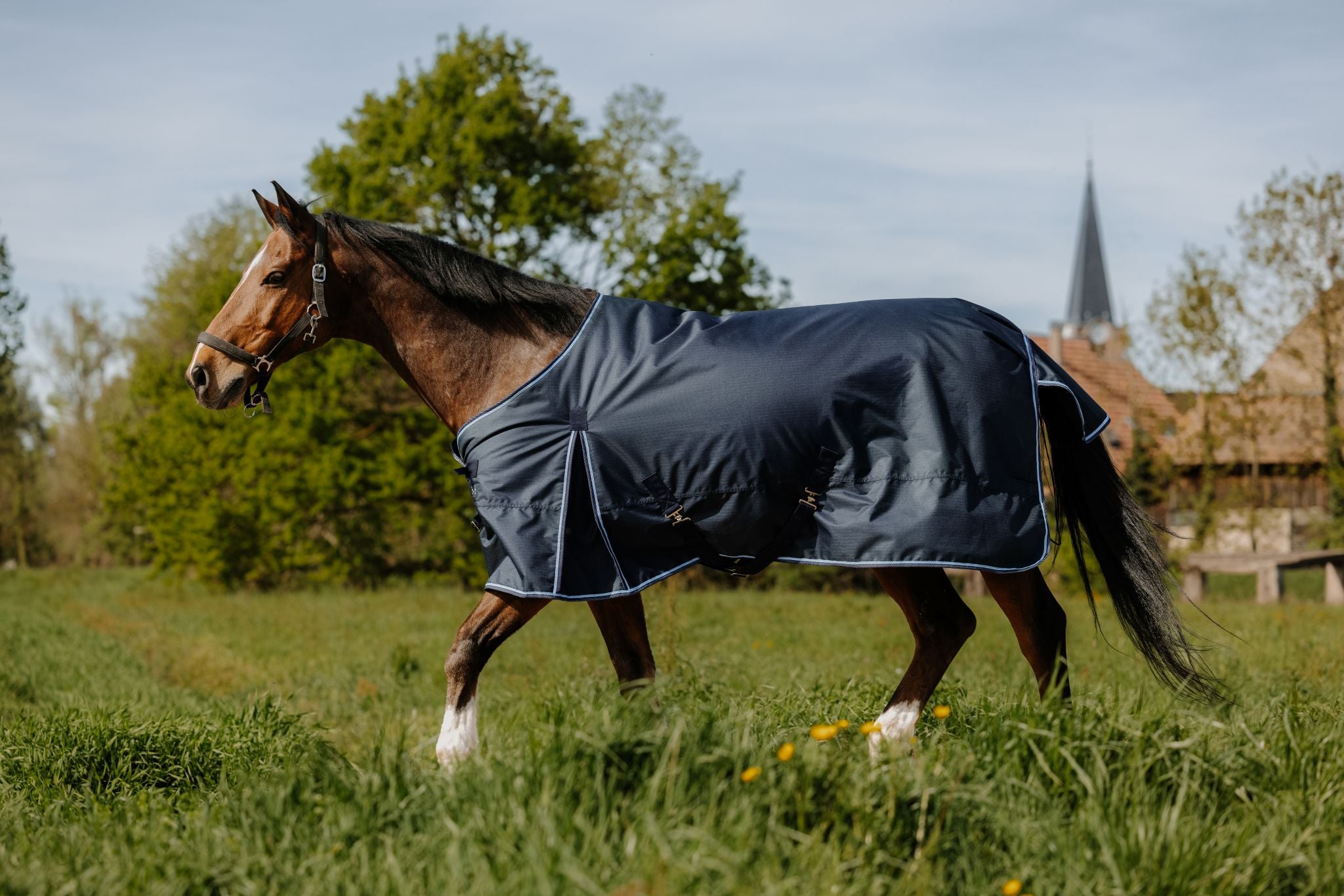 Riding World Eco 1200D Sheet - Standard Navy blue