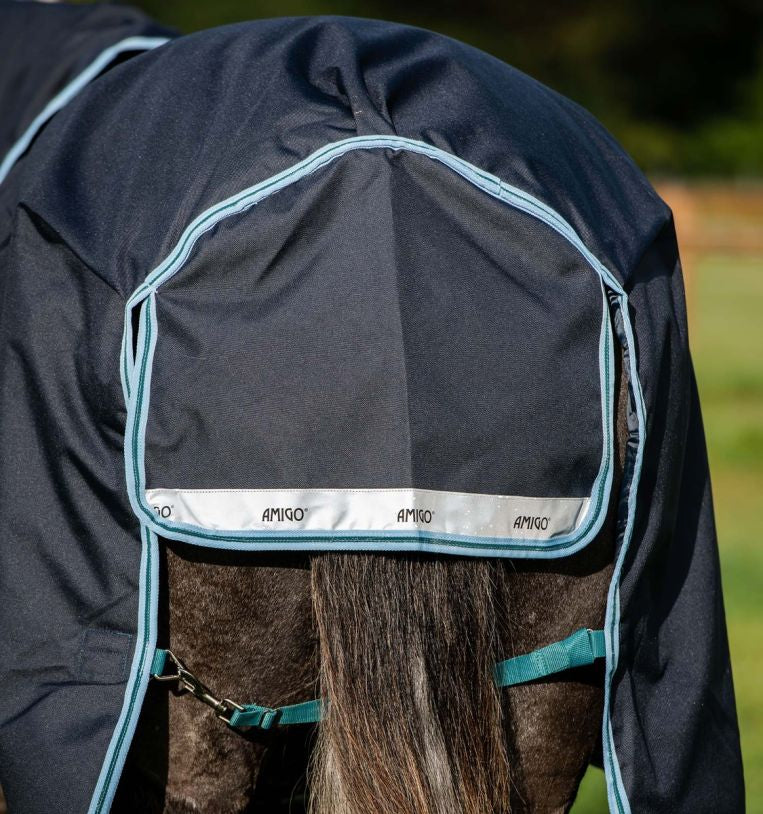 Horseware Amigo Bravo 12+ V-Front Turnout rug Navy blue