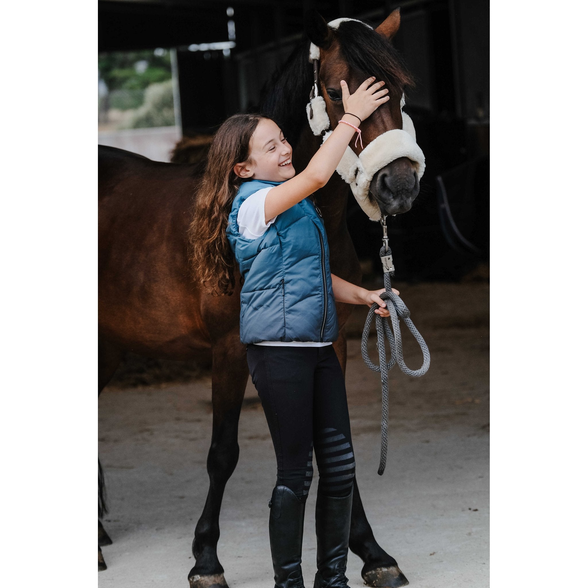 Je t'aime Vest EQUITHÈME Lina - Kids - Turquoise - 978063810_ambi_2