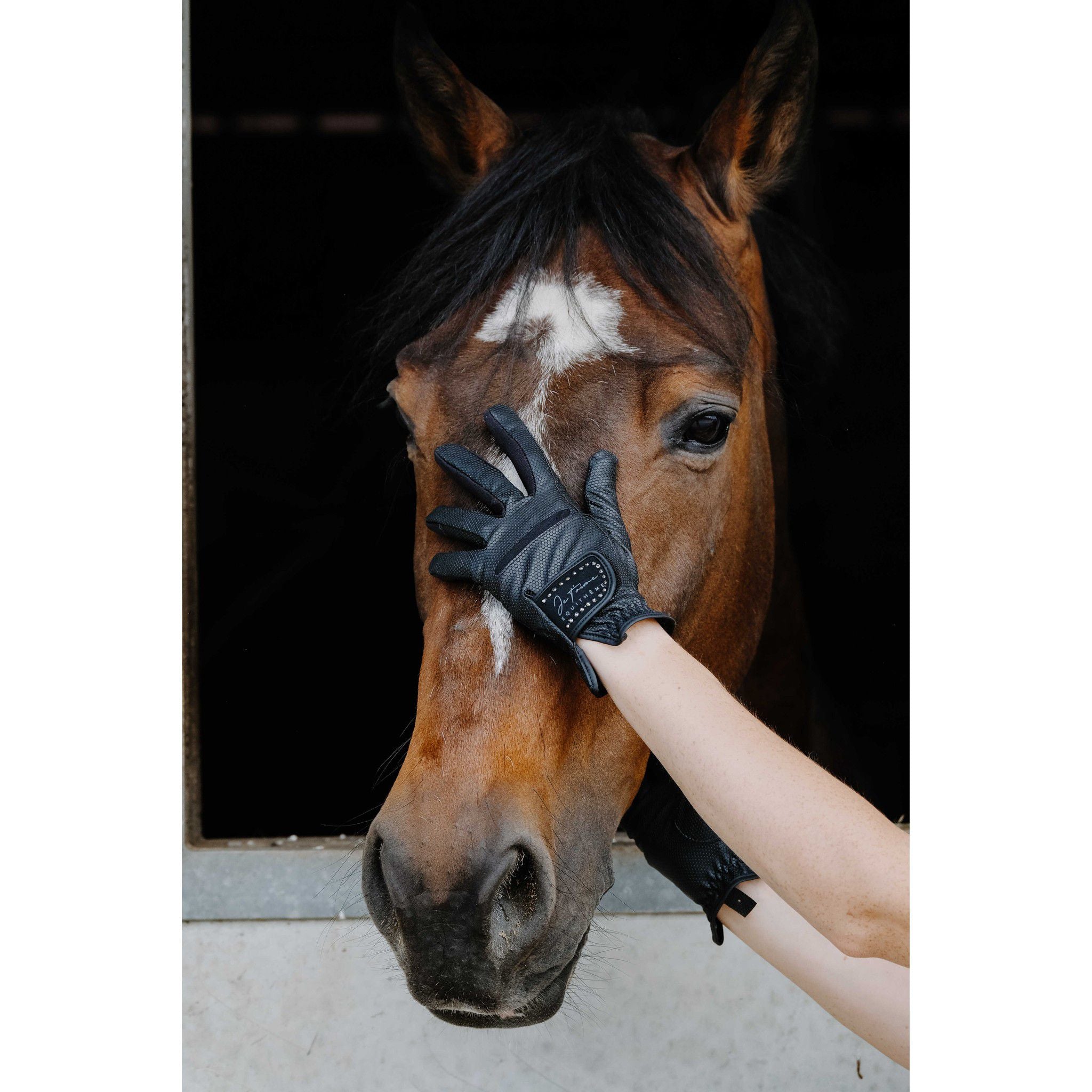 Je t’aime EQUITHÈME Strass Gloves - Adult Black/black 930016022