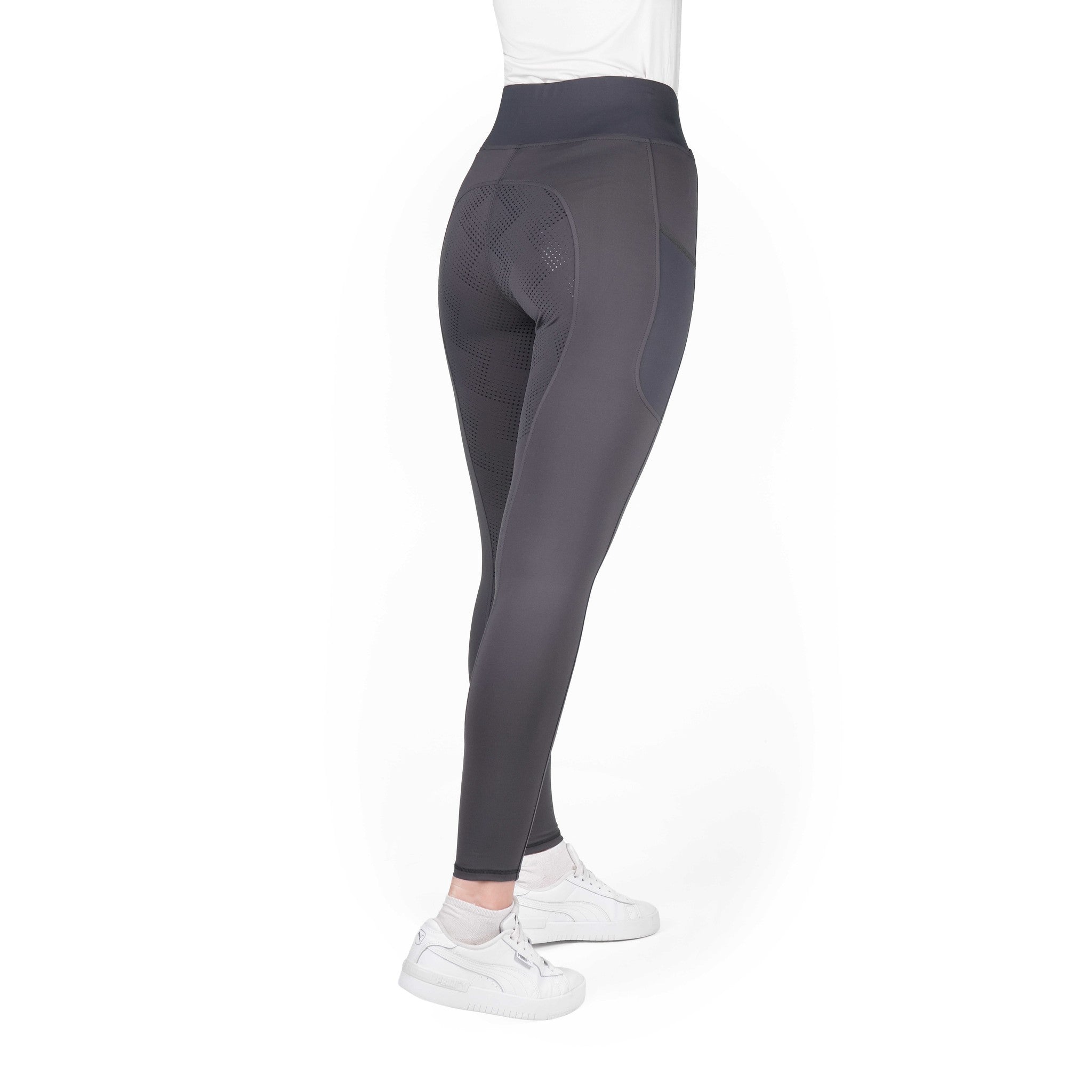 Je t'aime EQUITHÈME Flora seat grip Riding Leggings - Ladies Dark grey 979163436