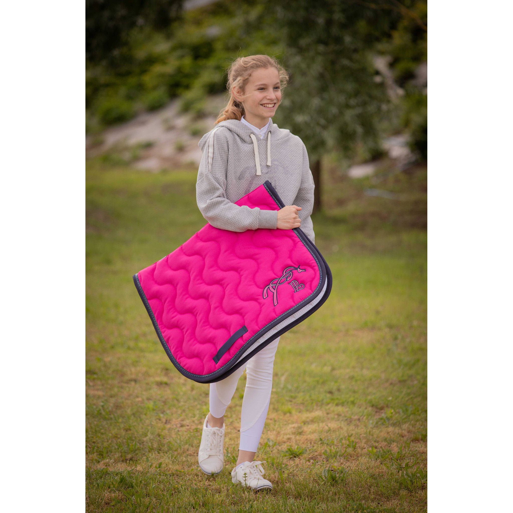 Pénélope Team Saddle Pad - All purpose Fuchsia/navy blue 204801327