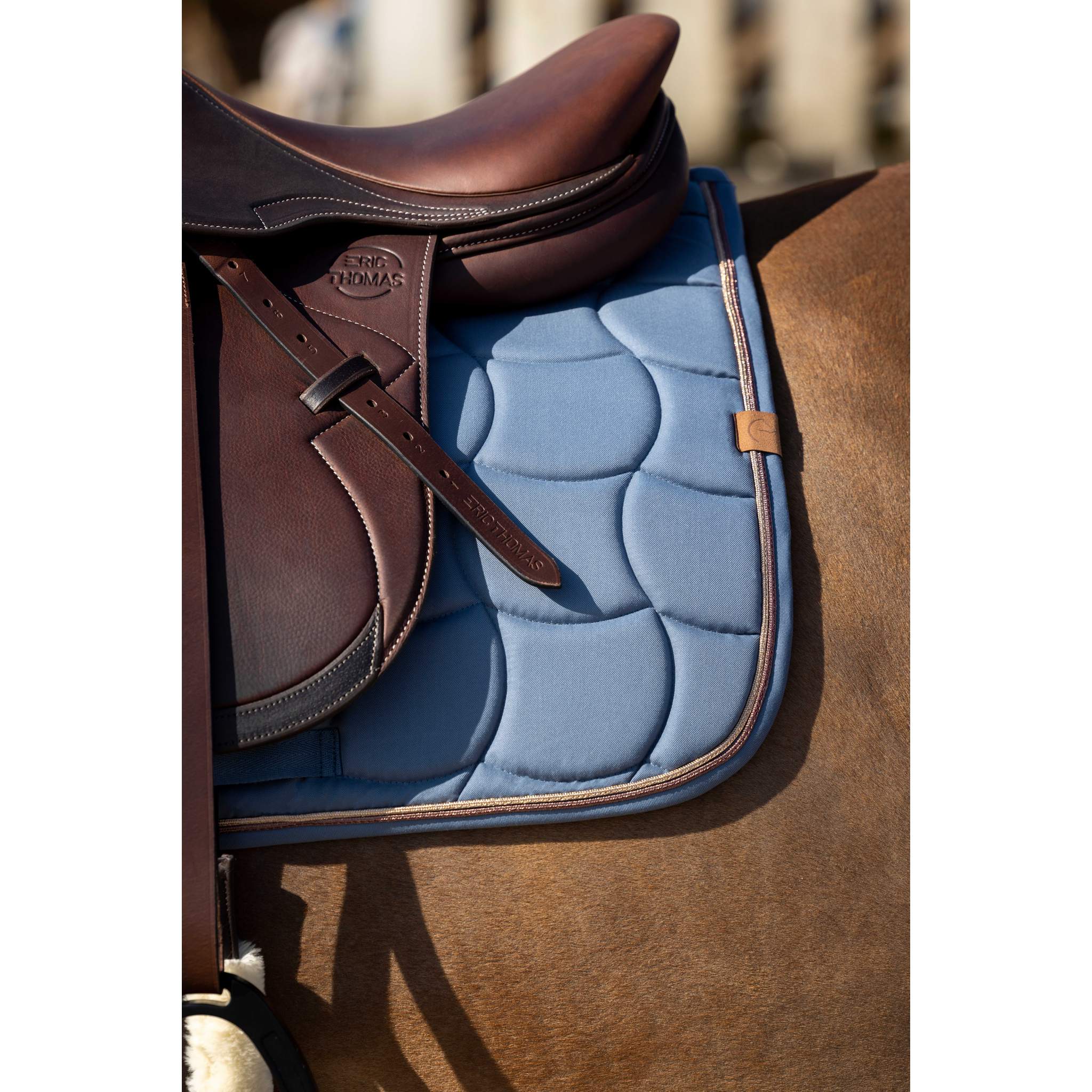 EQUITHÈME Shiny All-Purpose Saddle Pad Blue - 204762012_ambi_2