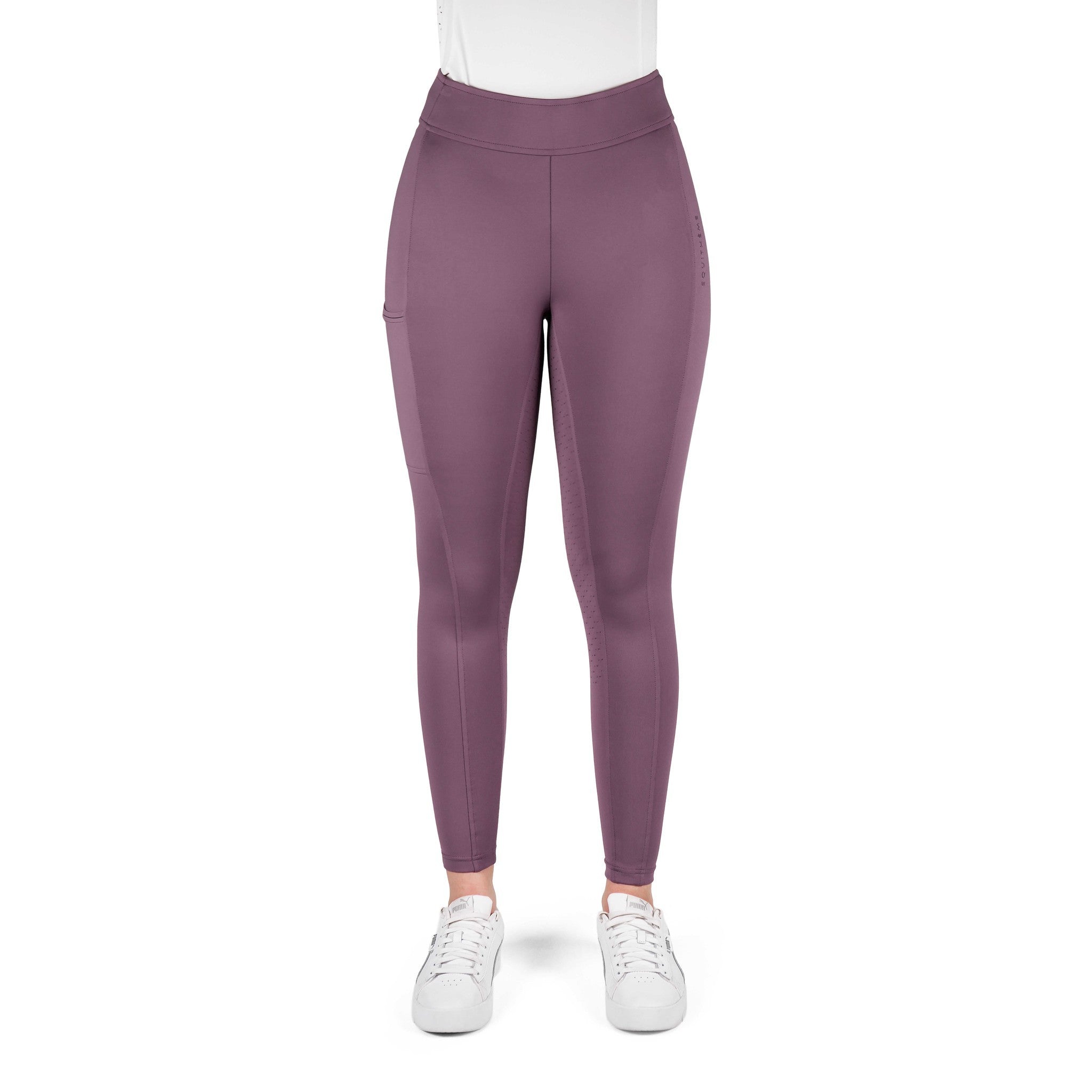 EQUITHÈME Birdy Full Seat Silicone Leggings - Ladies Lilac 979171336
