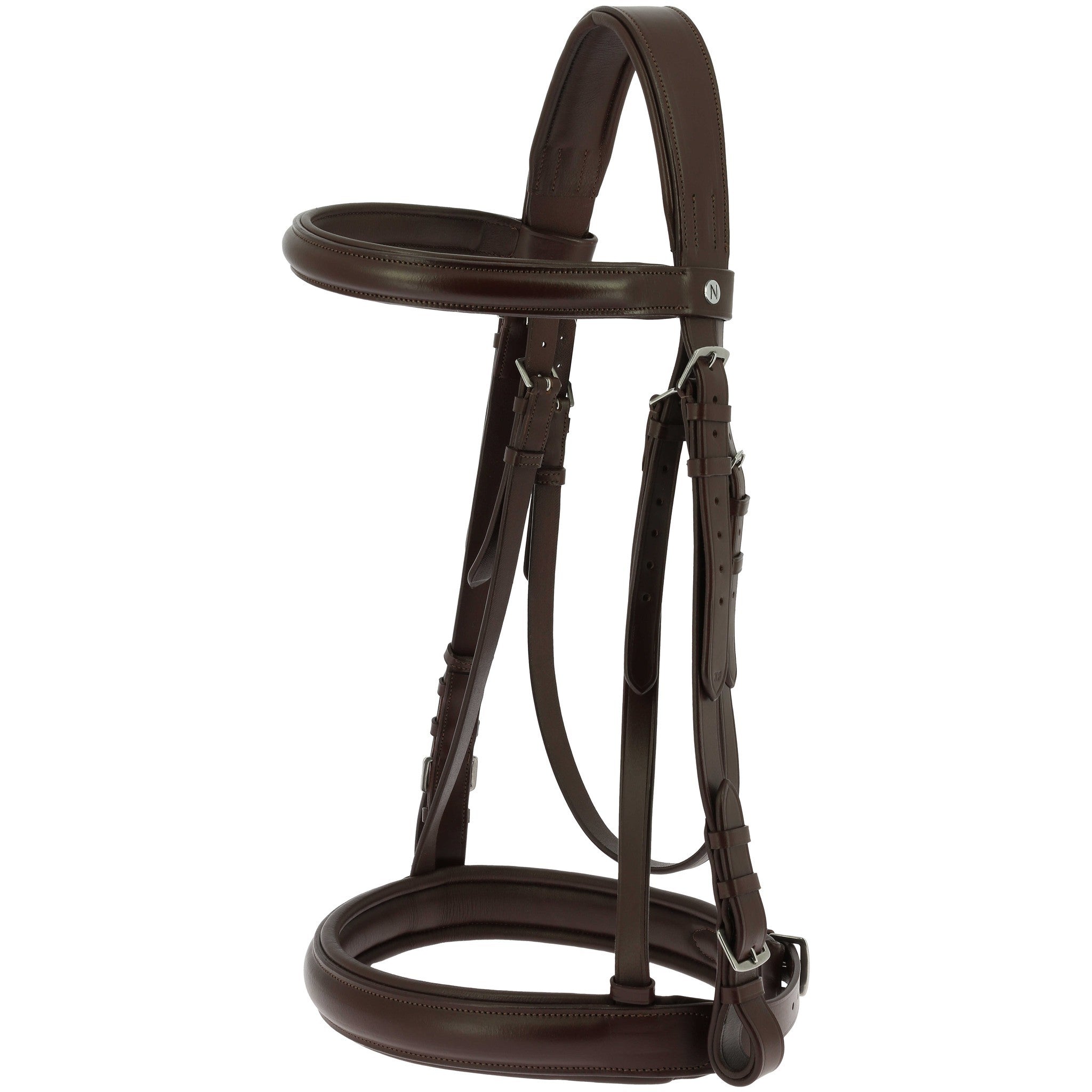 NORTON Percheron Bridle with Flat Rein Straps Havana 301997018