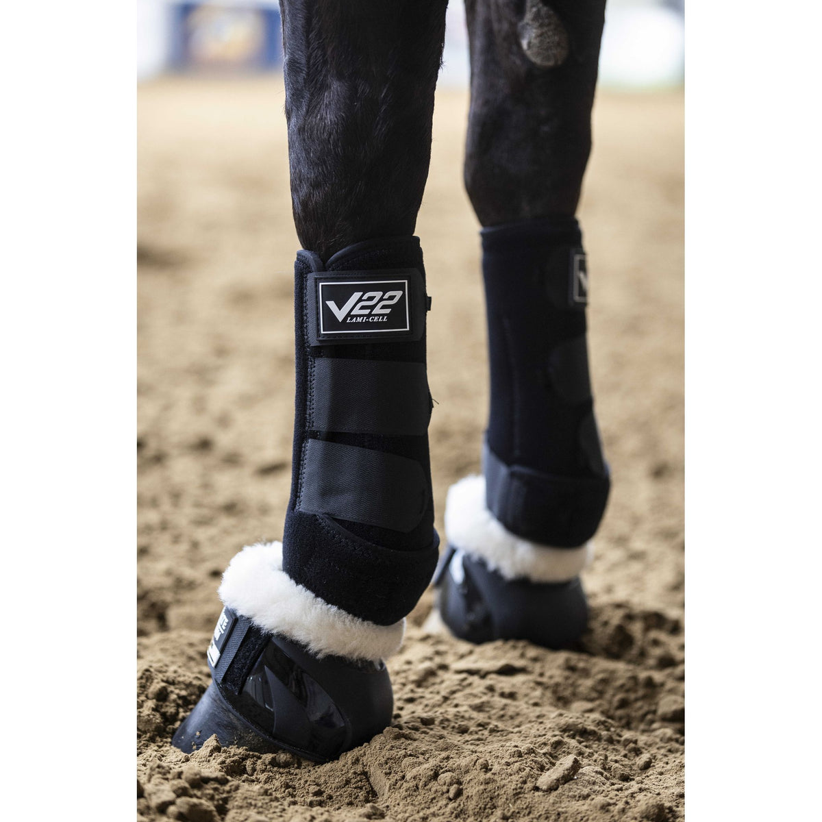 Lami-Cell No Turn Sheepskin Fetlock Boots - Black - 545512203_ambi_1