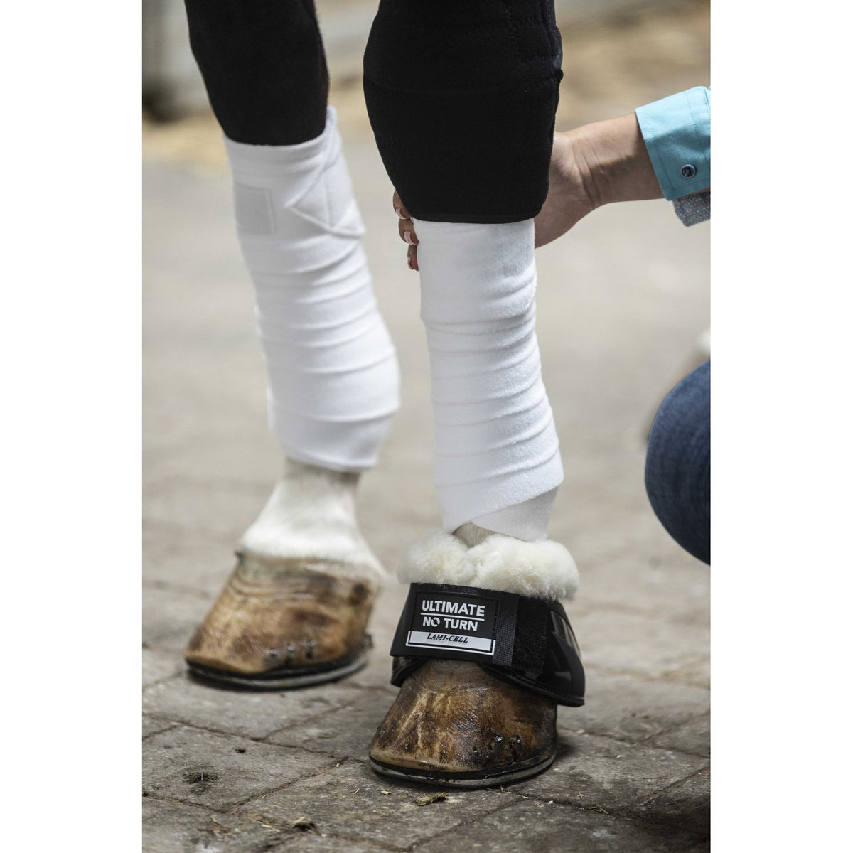 Lami-Cell No Turn Sheepskin Fetlock Boots - Black - 545512203_ambi_2