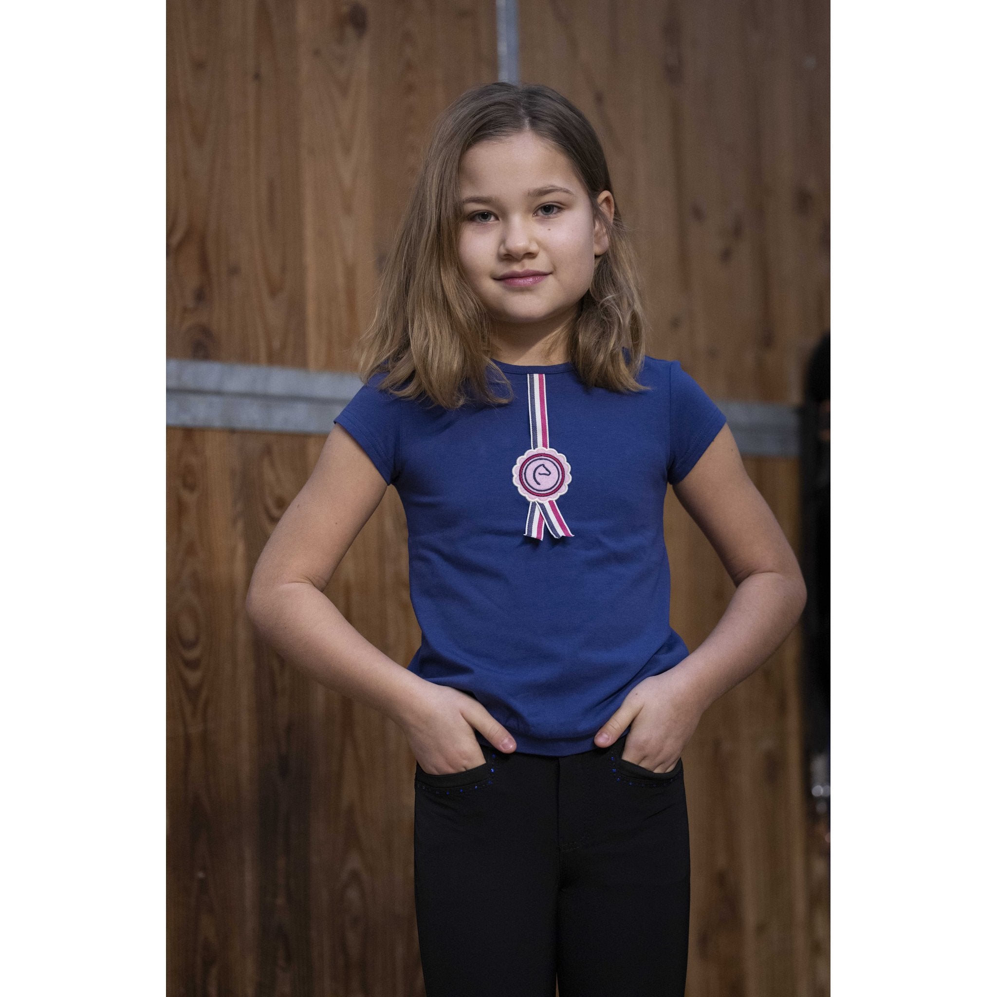 EQUITHÈME Janice T-shirt - Kids - Navy blue - 963044004_ambi_2