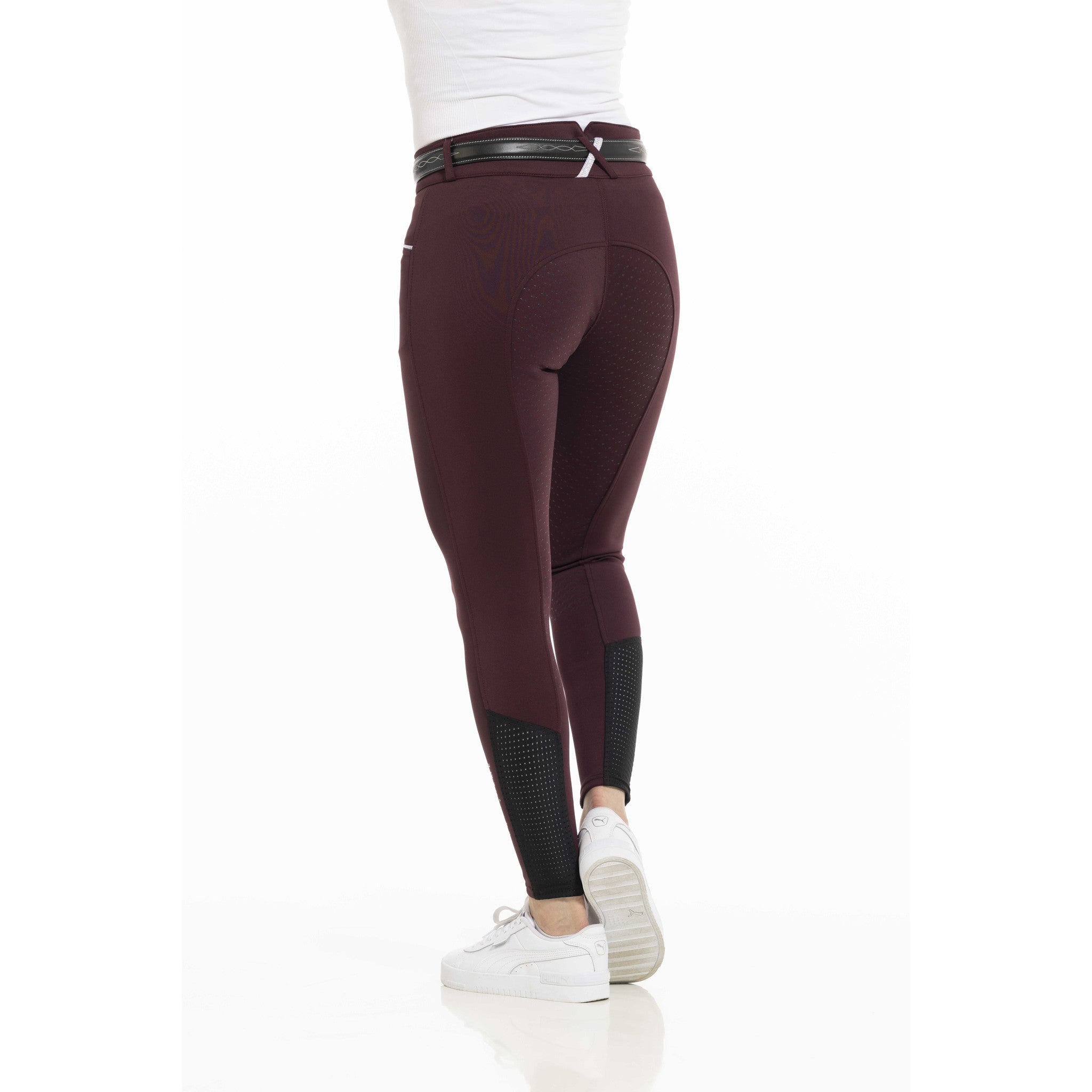 EQUITHÈME Claudine Breeches with silicone full seat - Ladies Burgundy 979788336