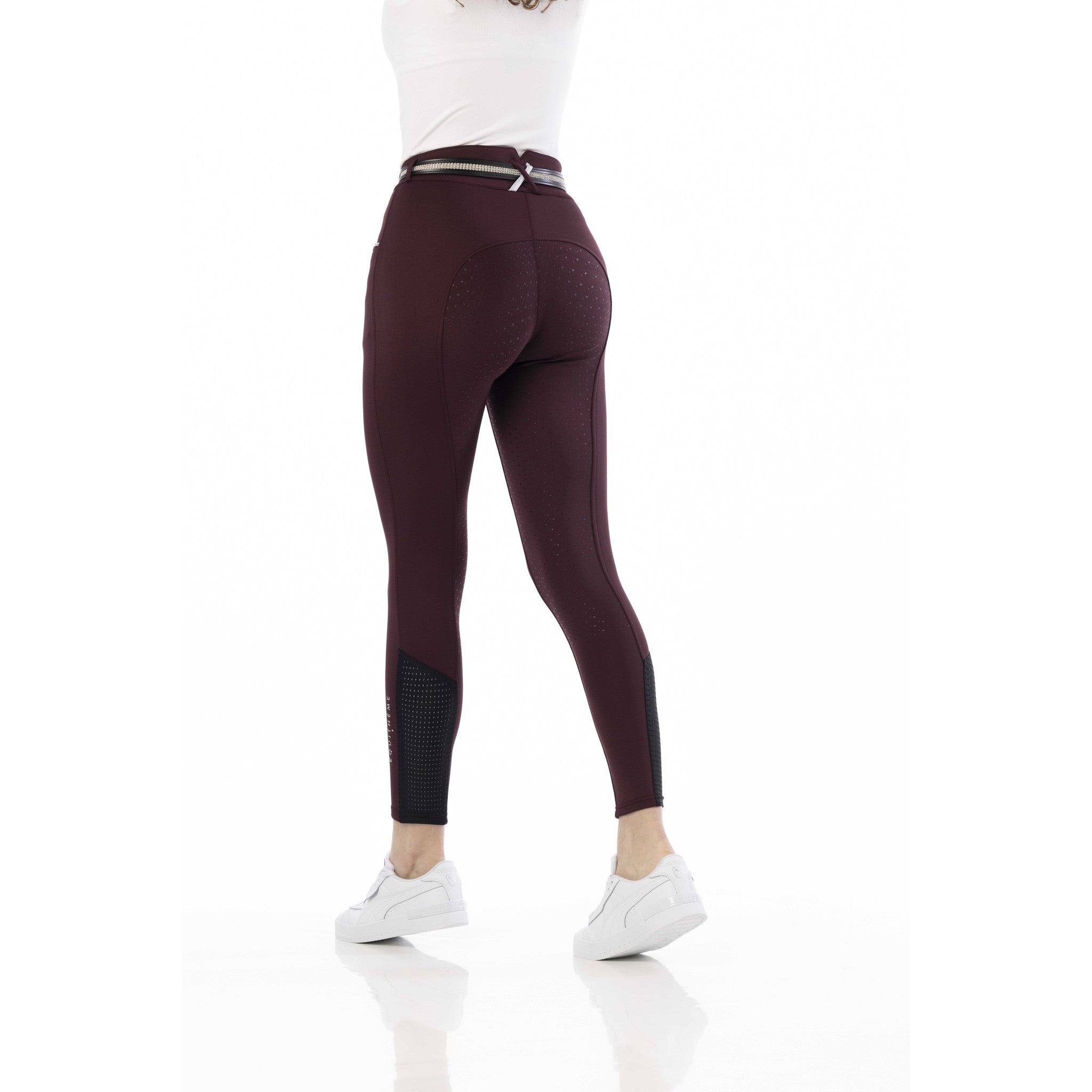 EQUITHÈME Claudine Breeches with silicone full seat - Ladies Burgundy 979788336