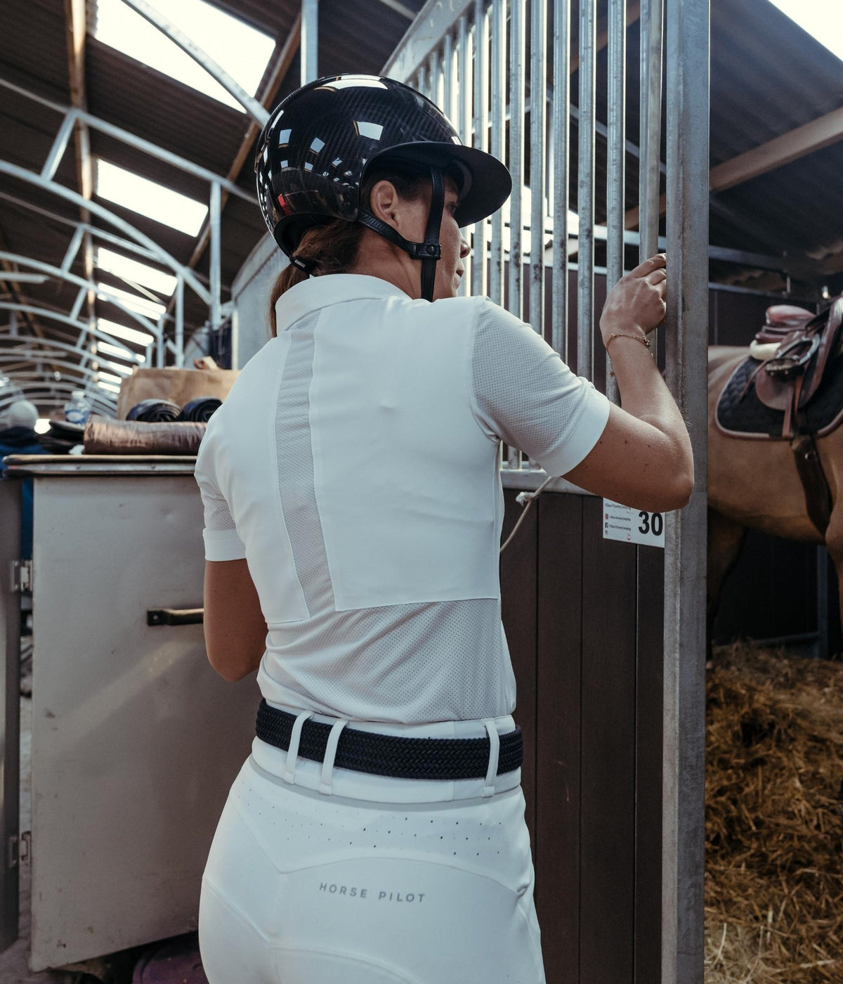 Horse Pilot Aeromesh SS Polo Shirt Women - White
