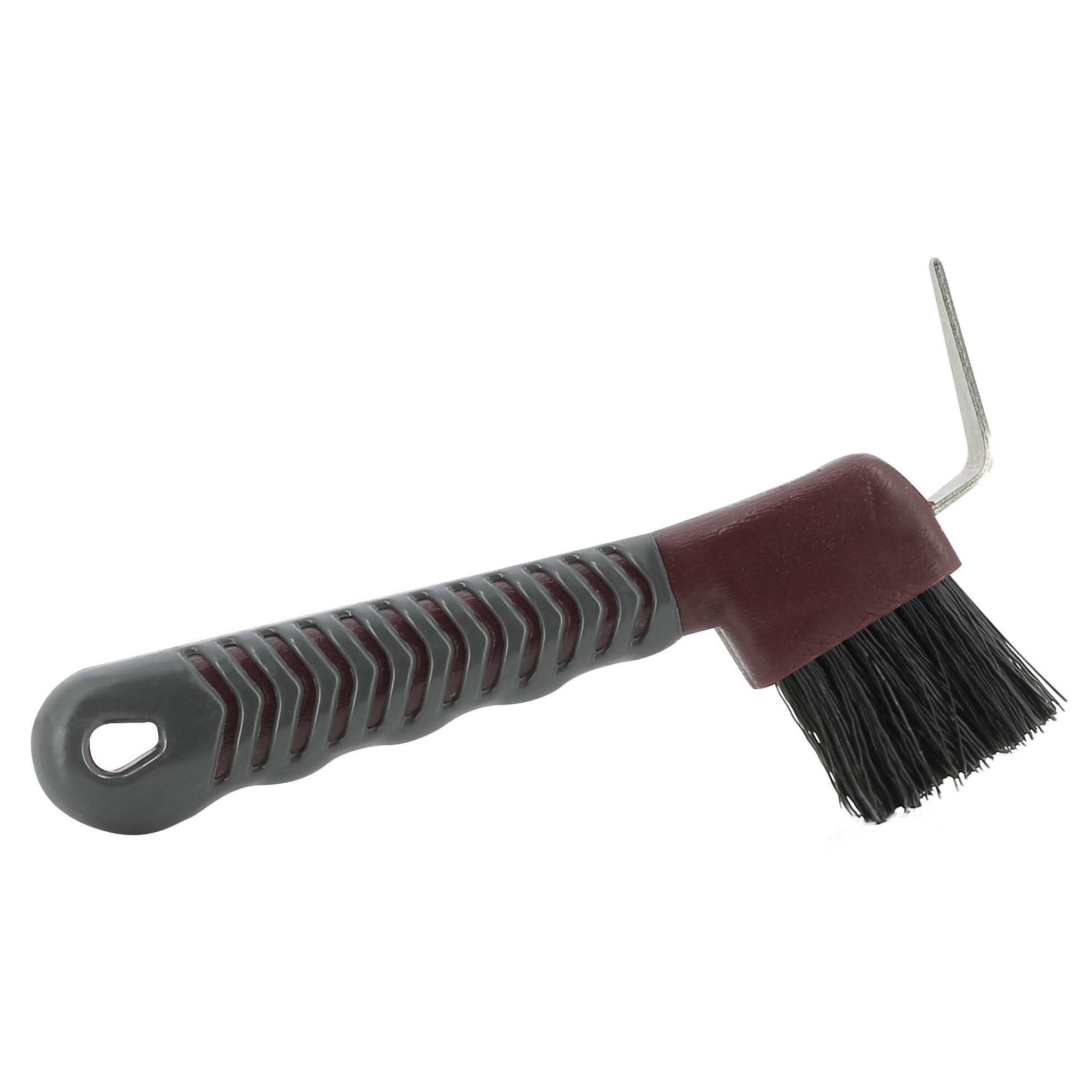 Hippo-Tonic "Soft Hand" hoof pick brush Burgundy/grey 700089033
