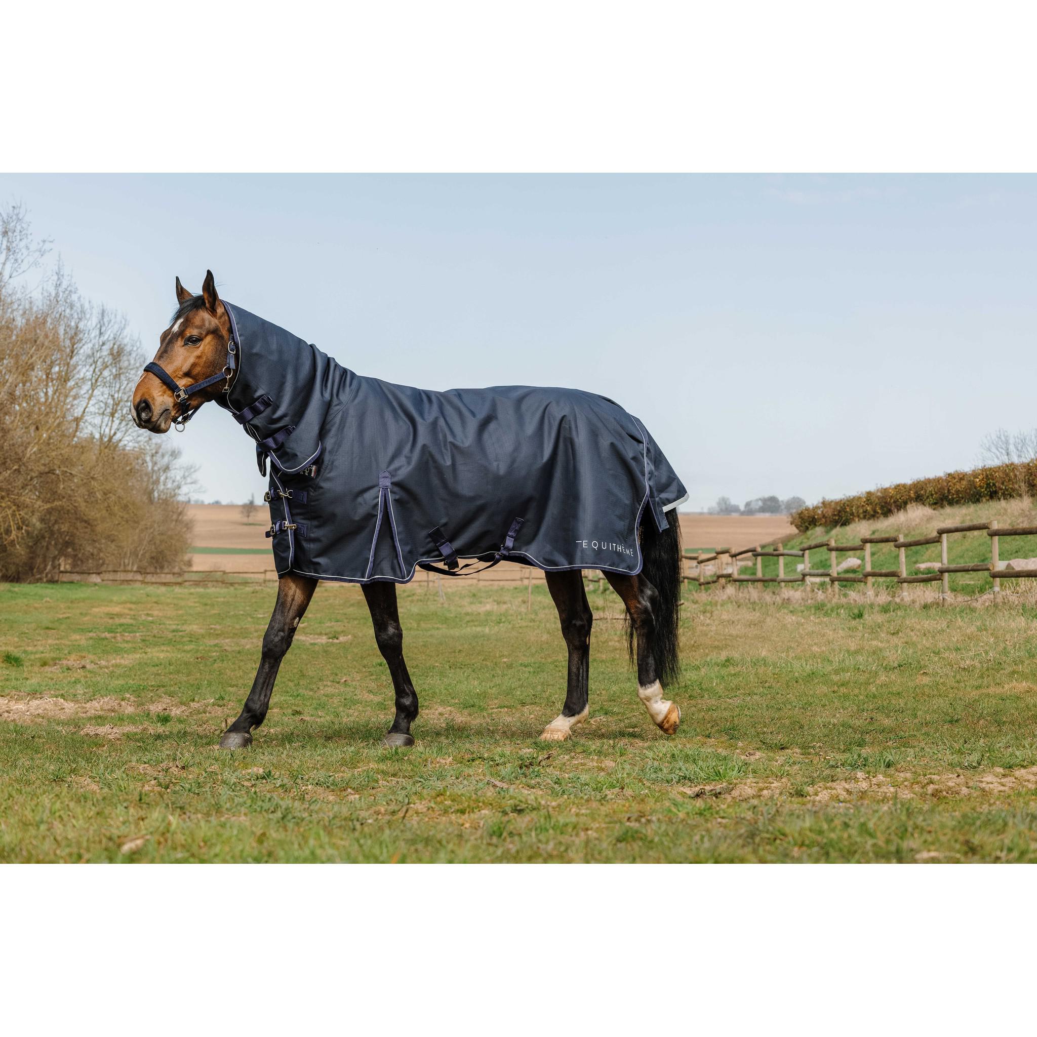 EQUITHÈME Anatomic Turnout Rug 1200D - Combo Navy blue 400578763