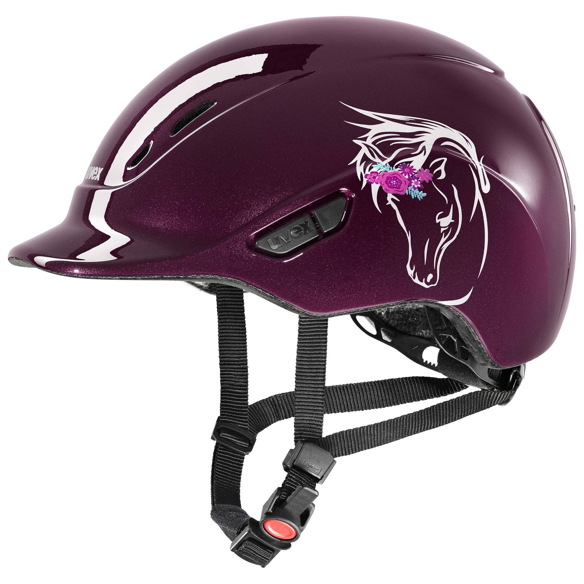 Uvex Kidoxx Flower Helmet Burgundy 912511001