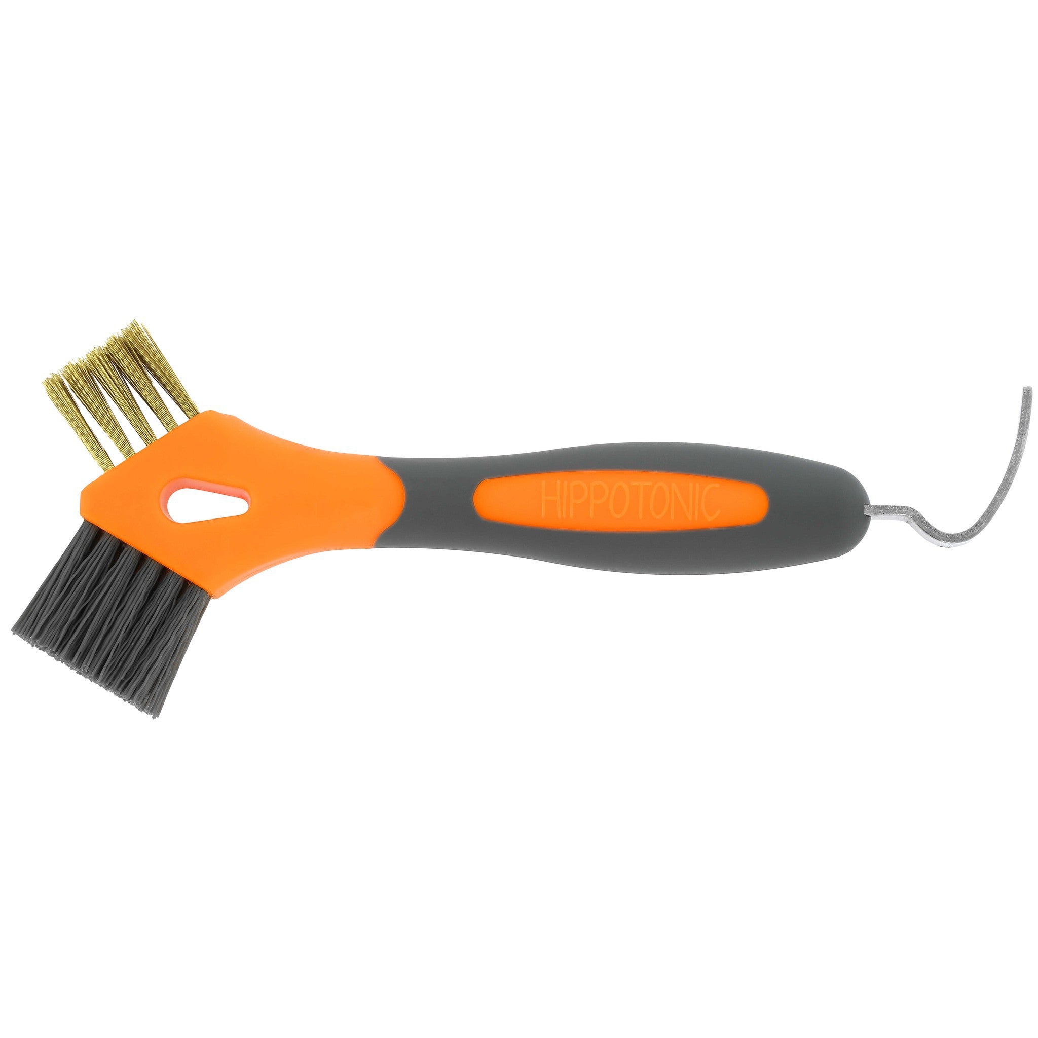 Hippo-Tonic 3-in-1 Metal Brush Hoof Pick Orange 700143029