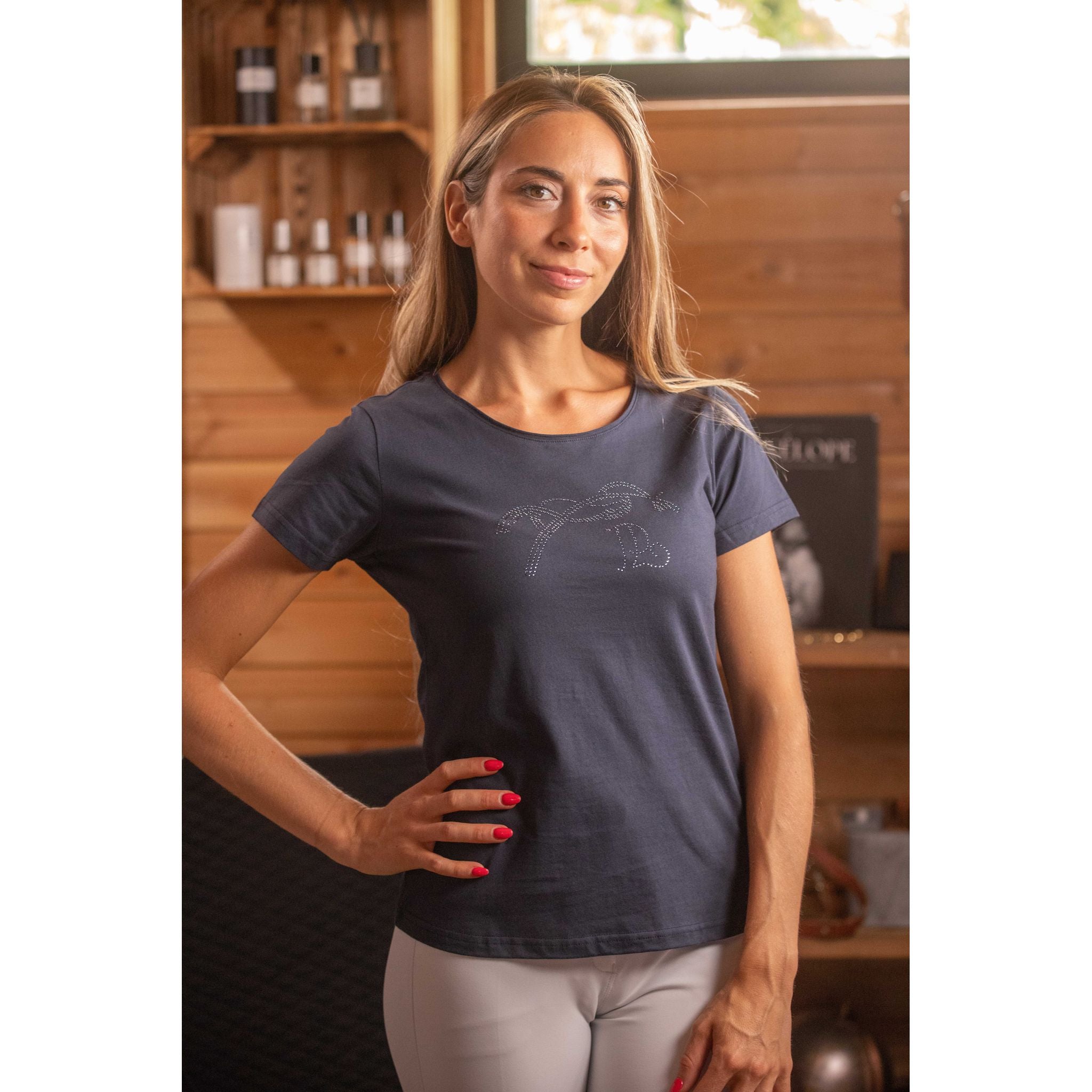 Penelope Iconic Strass T-Shirt - Women's Navy blue - 963417071_ambi_1